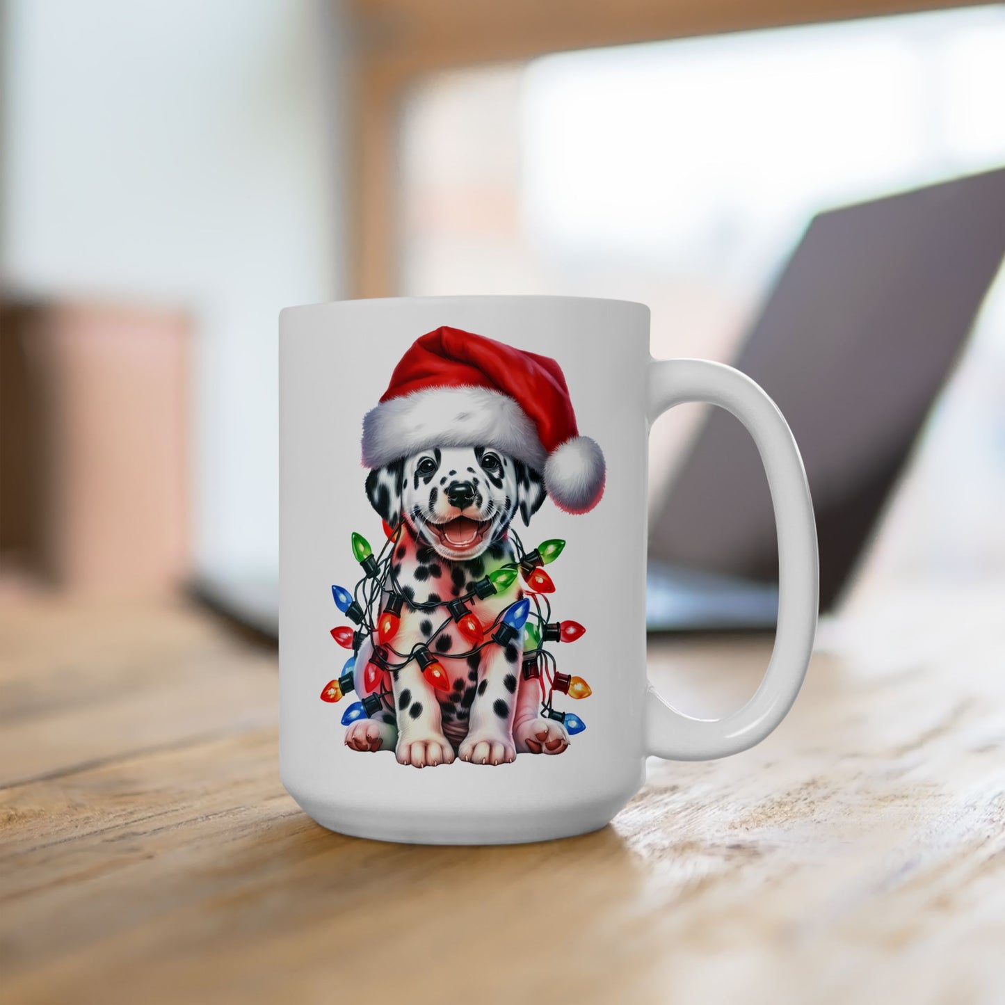 Dalmatian Christmas Lights Mug – Personalized Holiday Cheer in Every Sip 🎅🌟