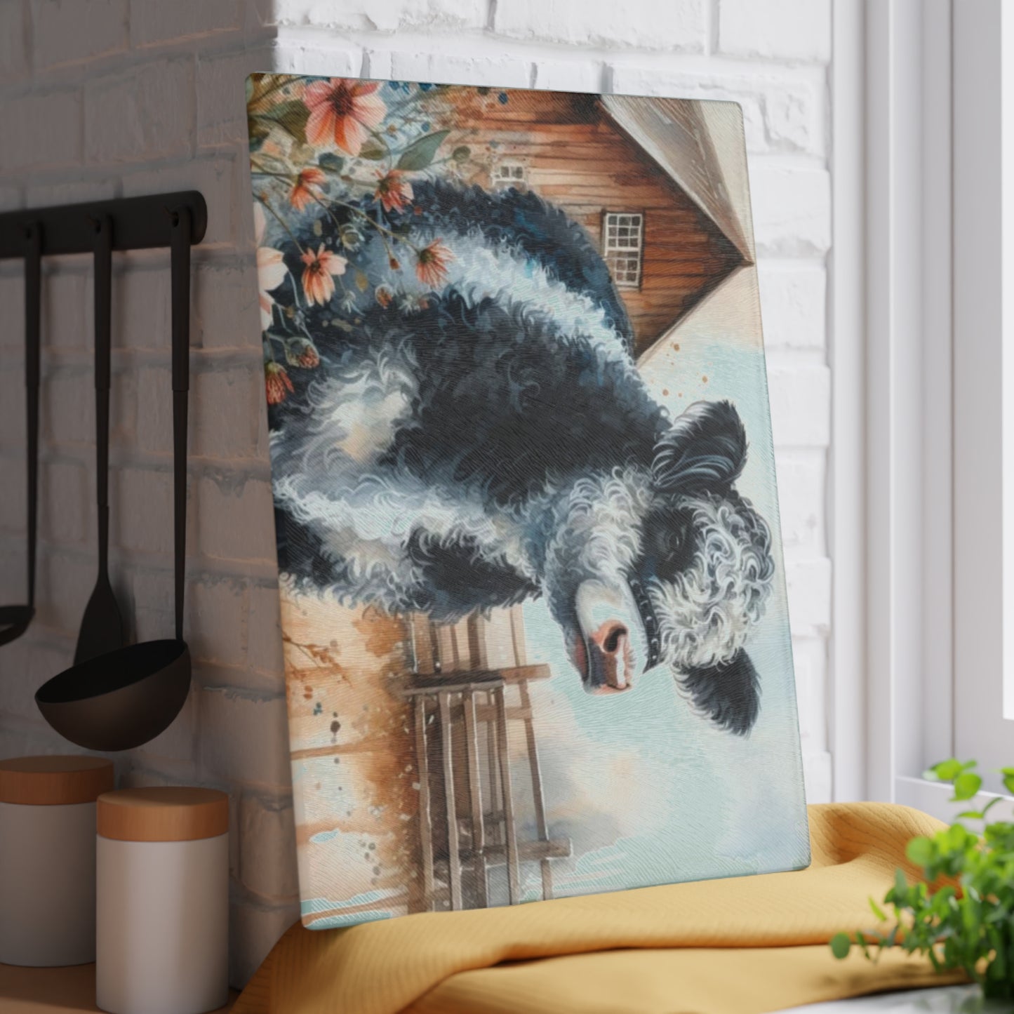 🐮 Oreo Cow Farmhouse Cutting Board – Rustic Country Charm for Your Kitchen 🌾