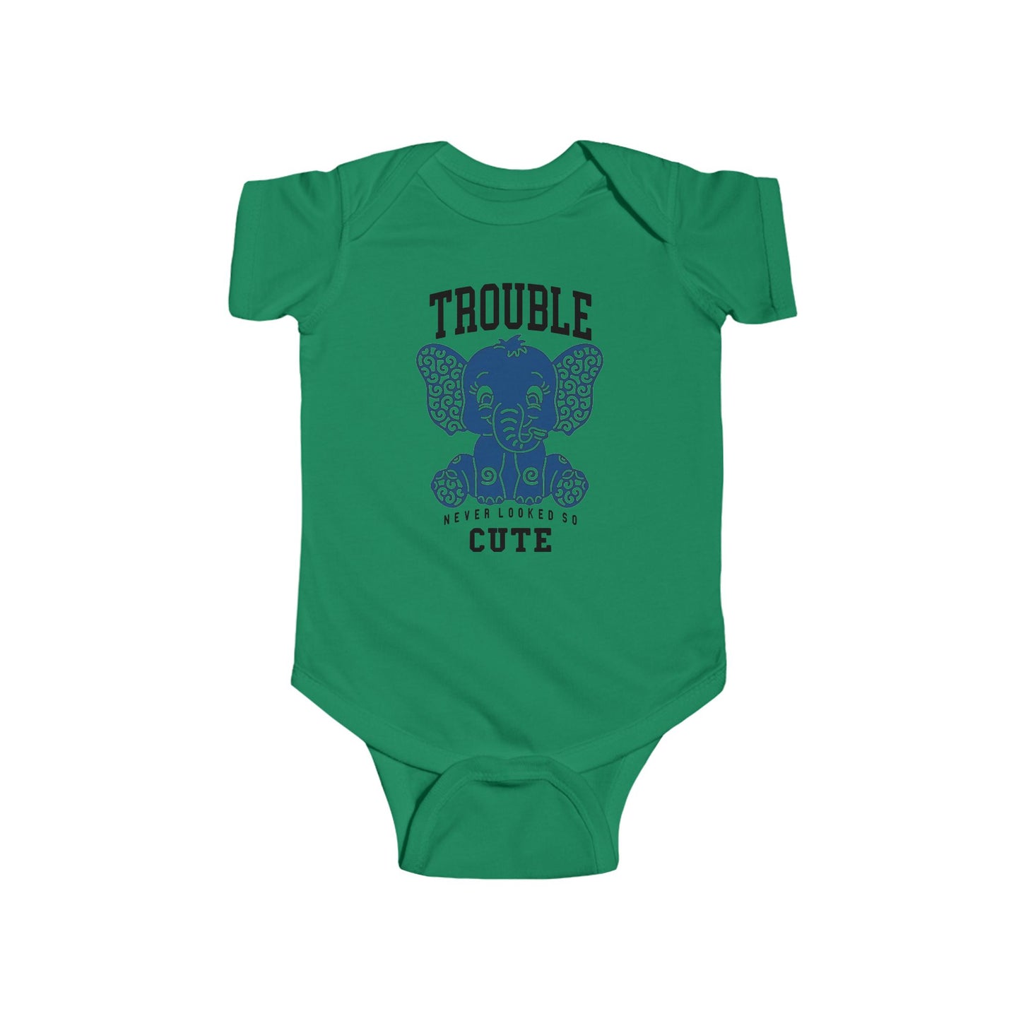 Trouble Never Looked So Cute Baby Onesie – Adorable Elephant Edition 🐘💙