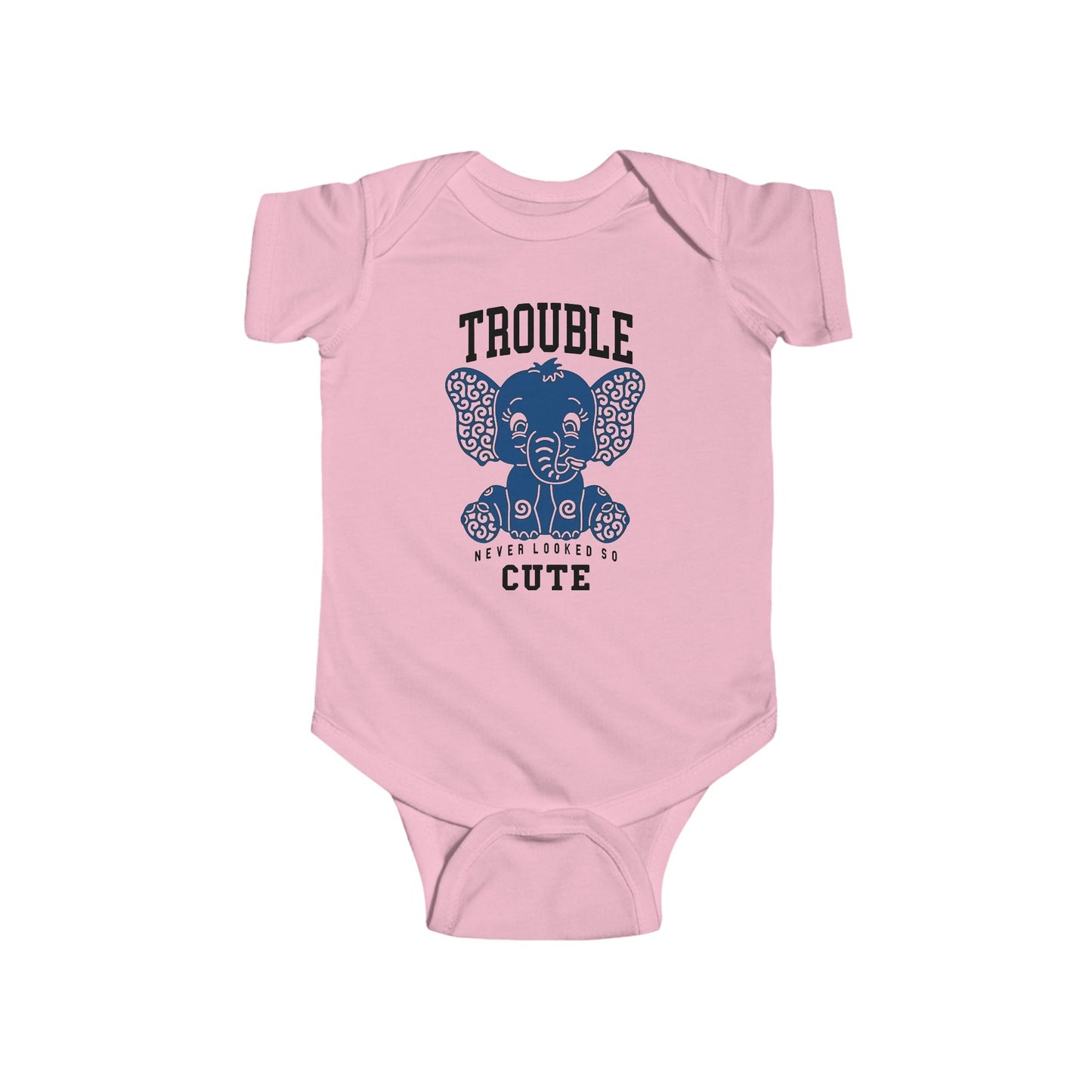 Trouble Never Looked So Cute Baby Onesie – Adorable Elephant Edition 🐘💙