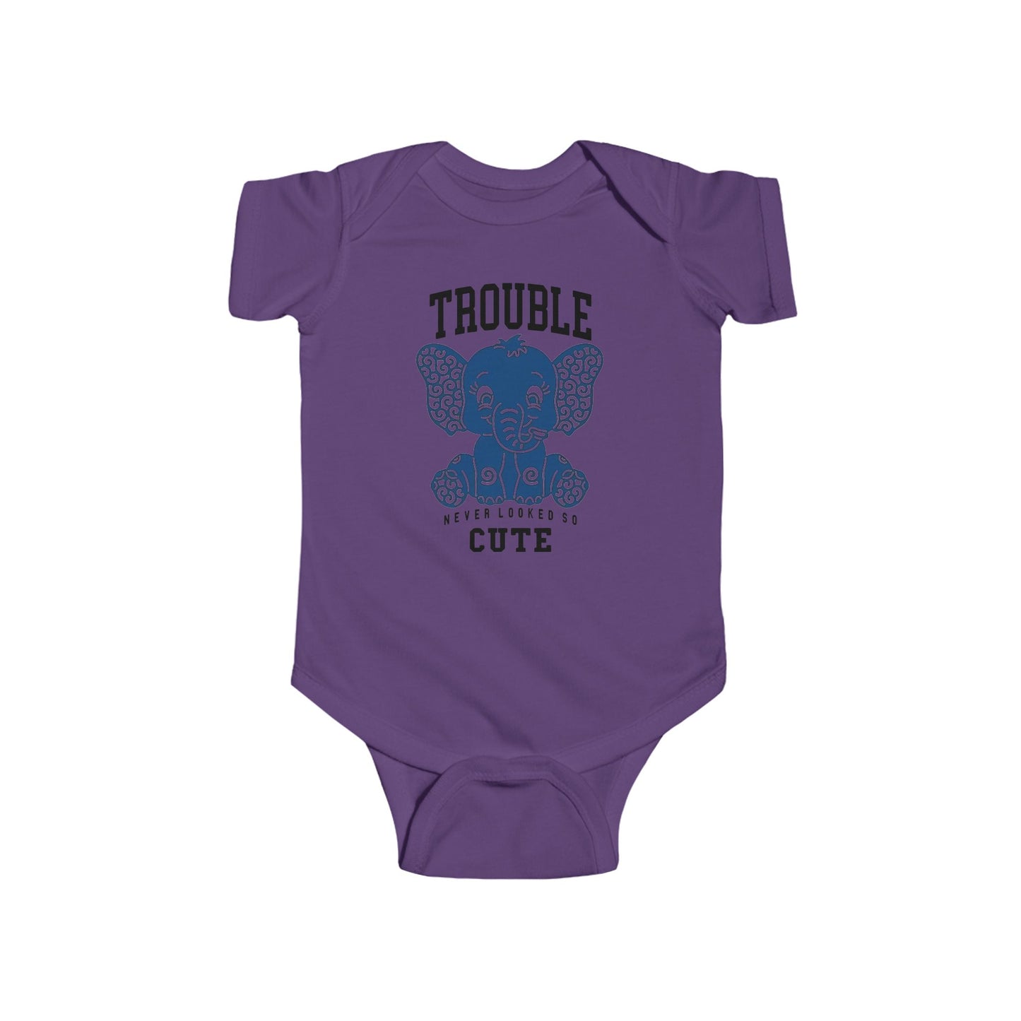 Trouble Never Looked So Cute Baby Onesie – Adorable Elephant Edition 🐘💙
