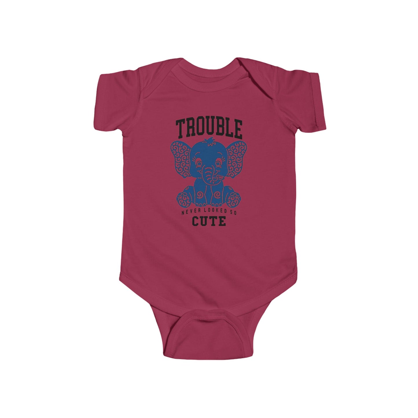 Trouble Never Looked So Cute Baby Onesie – Adorable Elephant Edition 🐘💙