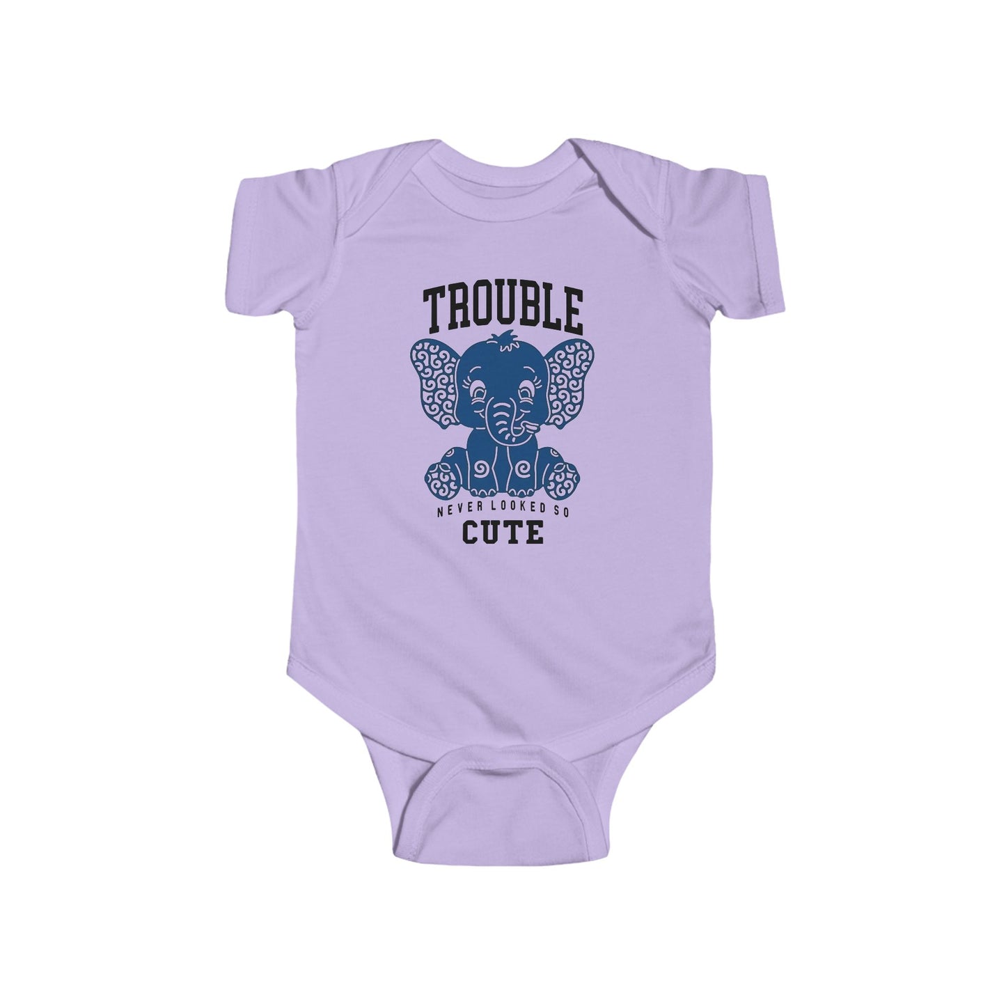 Trouble Never Looked So Cute Baby Onesie – Adorable Elephant Edition 🐘💙