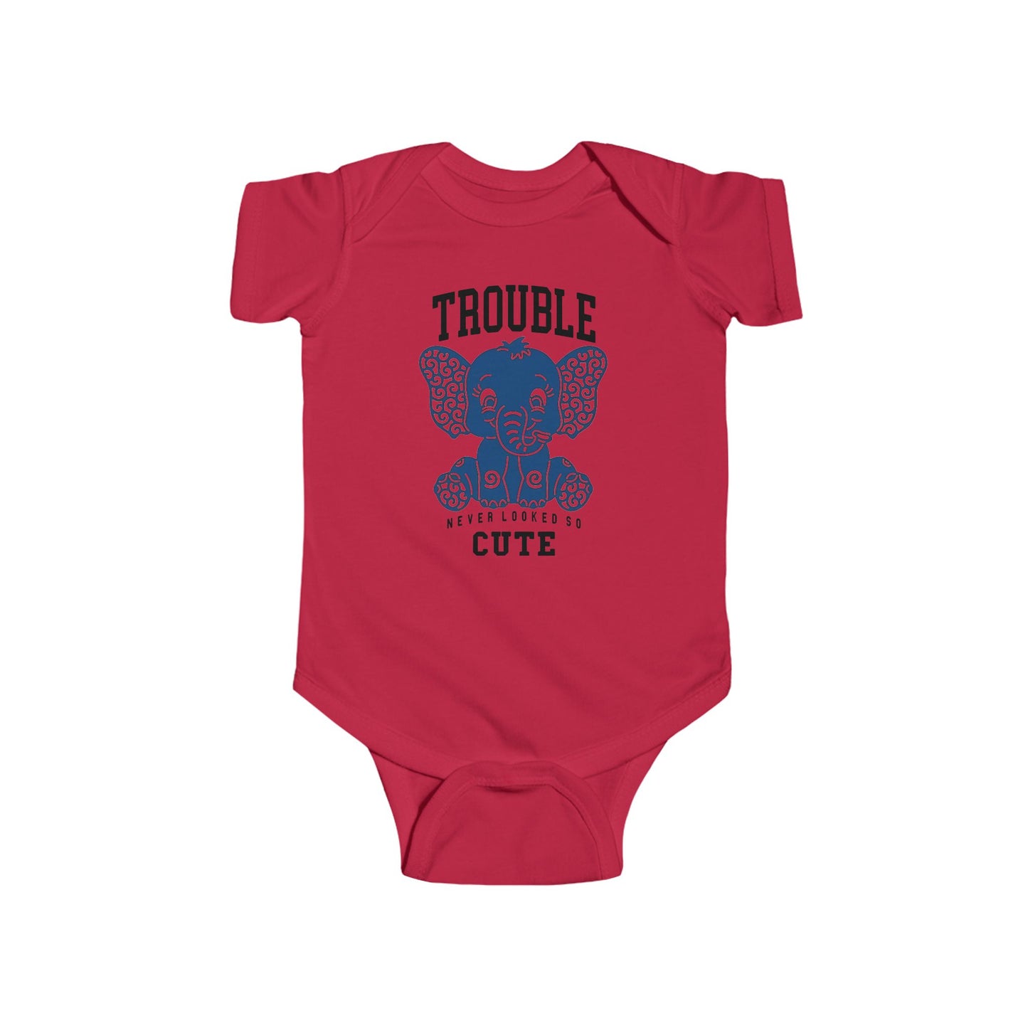 Trouble Never Looked So Cute Baby Onesie – Adorable Elephant Edition 🐘💙