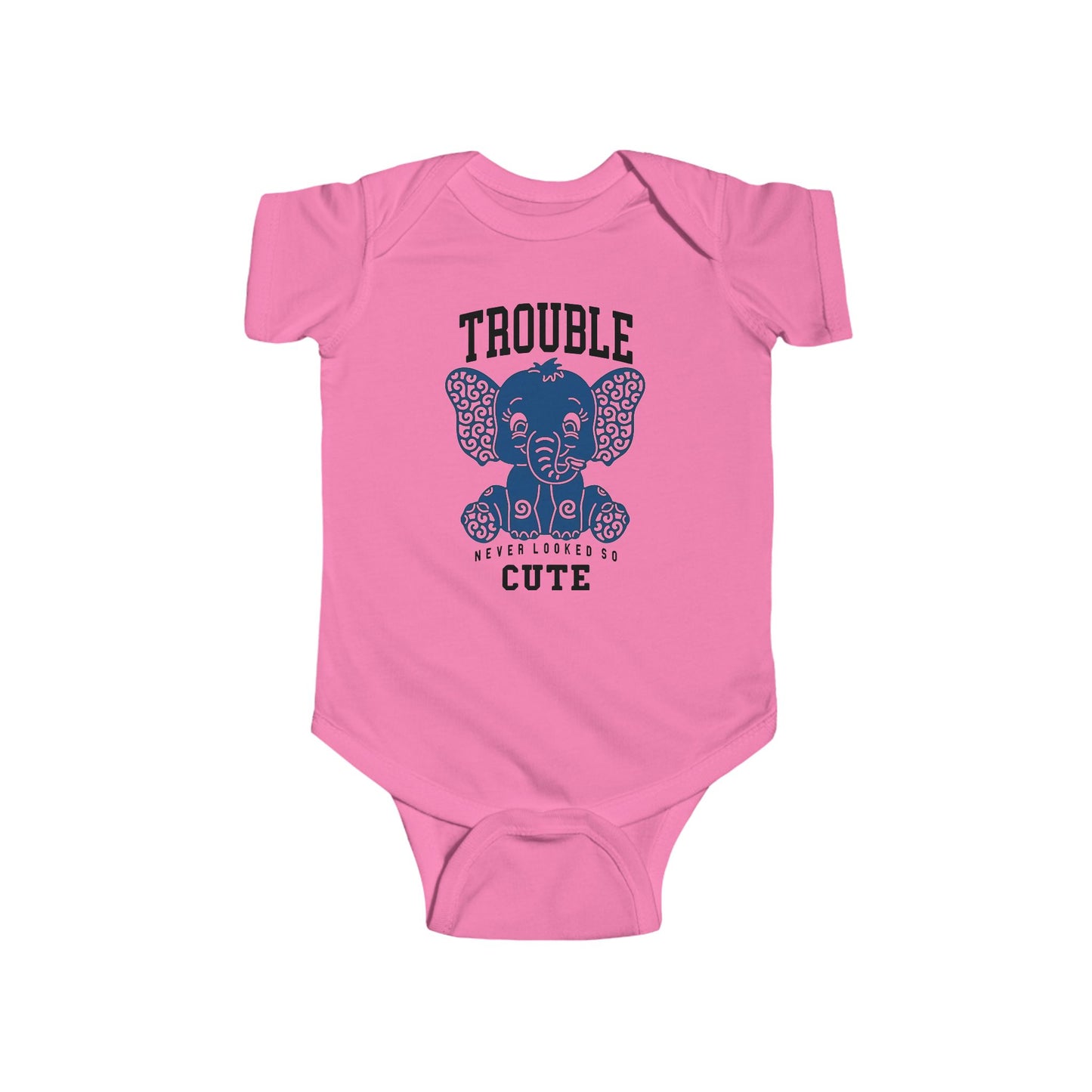 Trouble Never Looked So Cute Baby Onesie – Adorable Elephant Edition 🐘💙