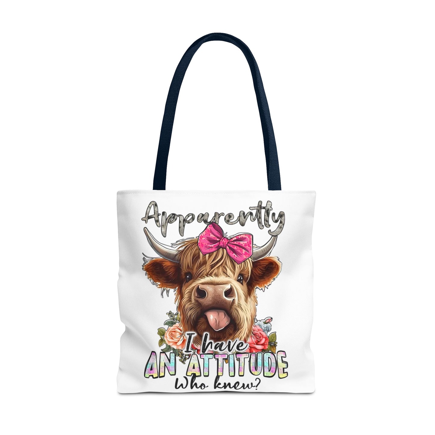 🐄 Al parecer, tengo actitud: bolso tote Sassy Cow con lazo rosa 🌸