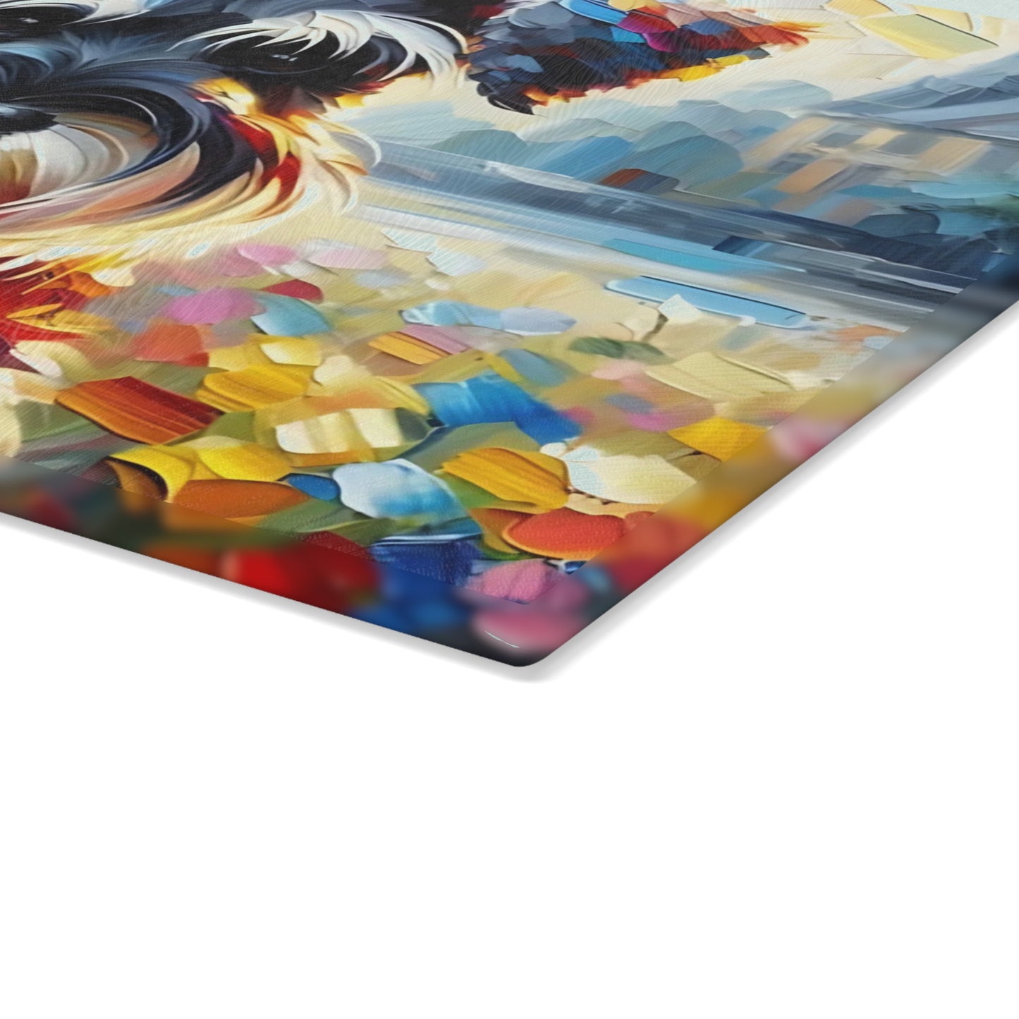 🎨🐾 Colorful Schnauzer Cutting Board – Whimsical Pup Charm for Your Kitchen