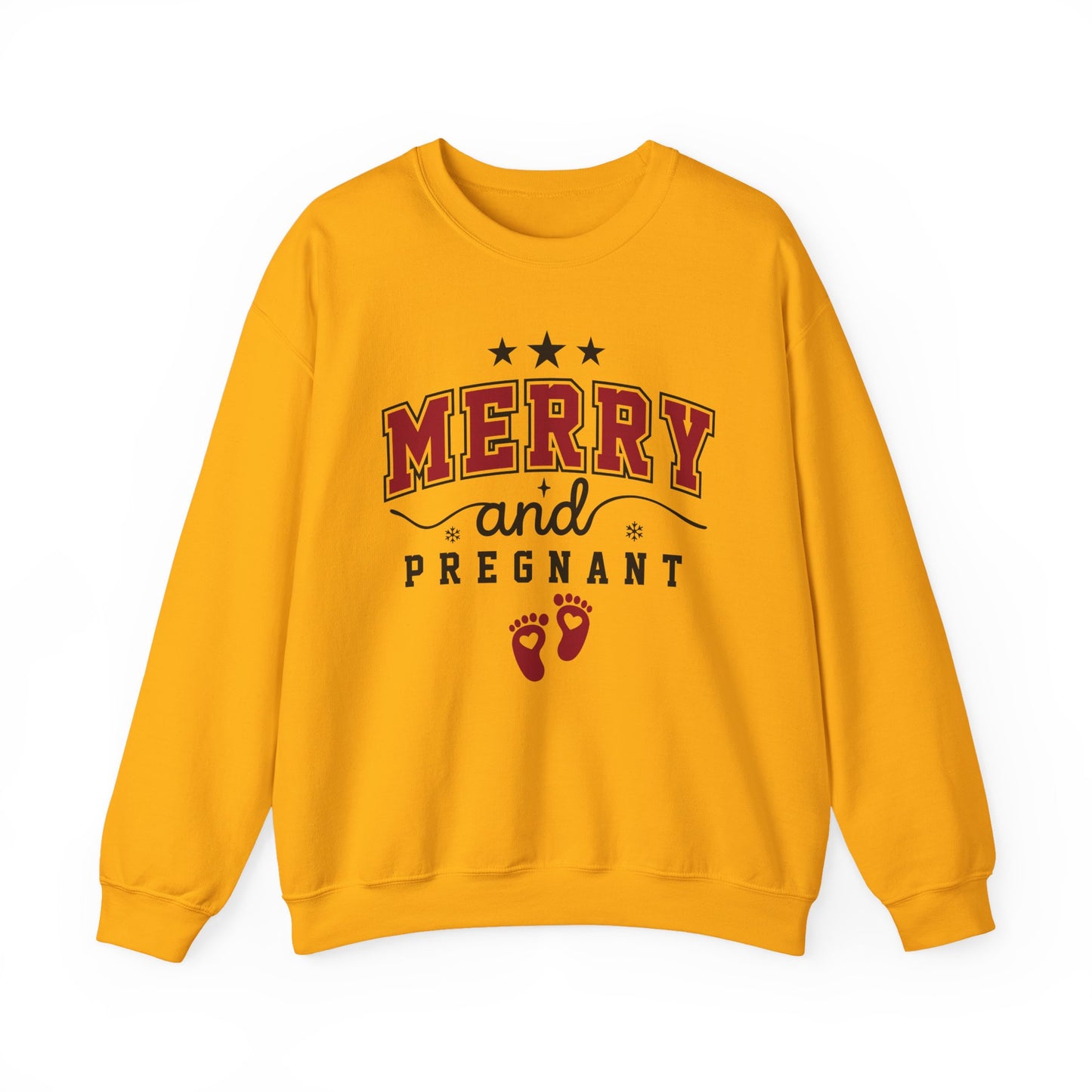 🎄👣 Merry Little Kicking Feet Christmas Maternity Sweatshirt – Cute Holiday Pregnancy Crewneck