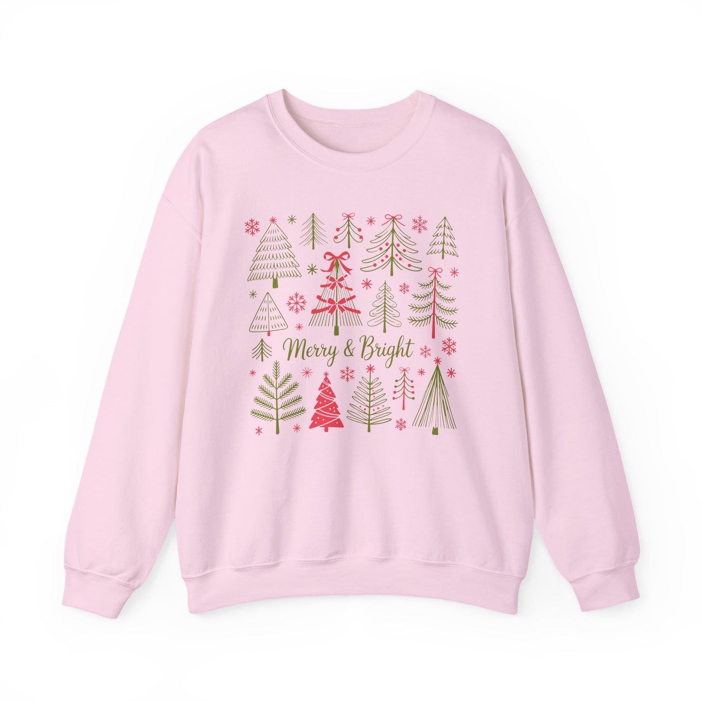 🎄✨ Merry & Bright Sweatshirt – Whimsical Holiday Forest Vibes
