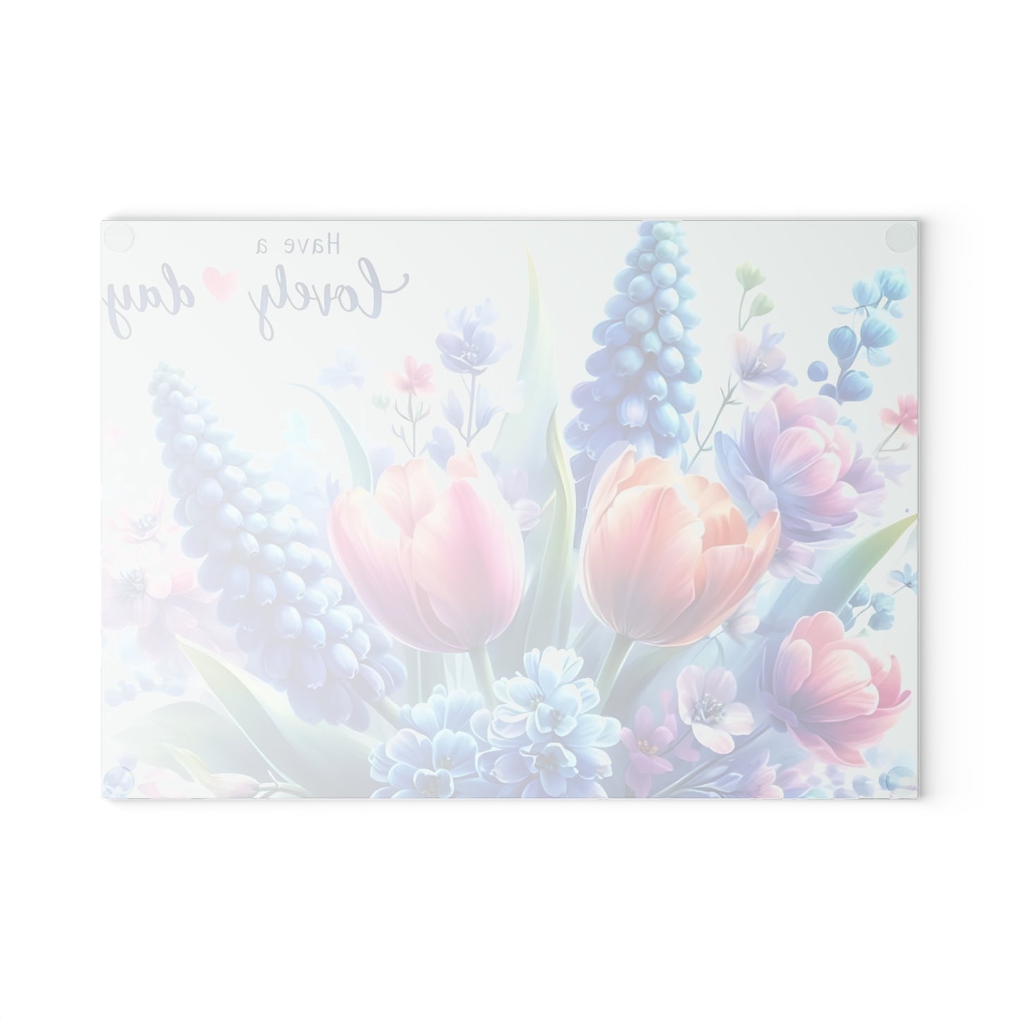 Have a Lovely Day Tempered Glass Cutting Board – Floral Kitchen Décor