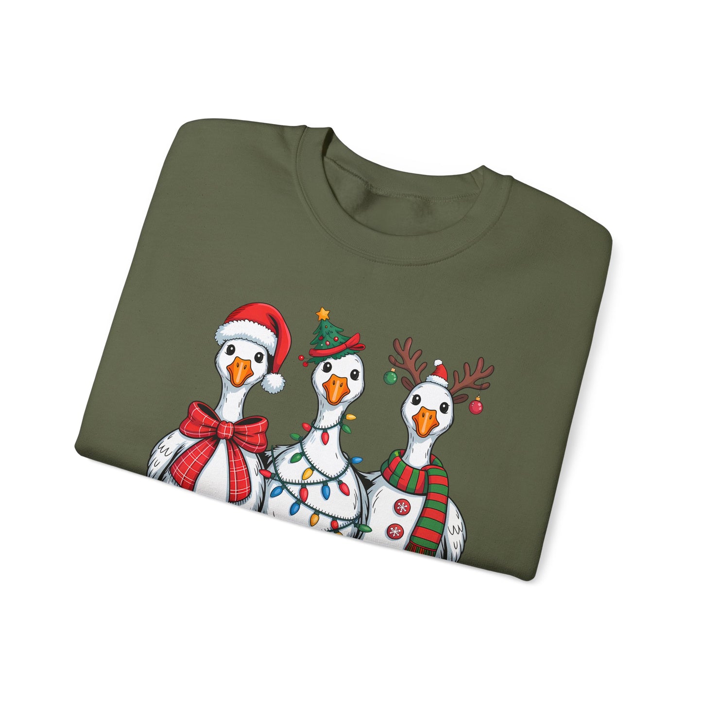 🪿🎄 Festive Goose Trio Sweatshirt – Whimsical Holiday Cheer in Cozy Style