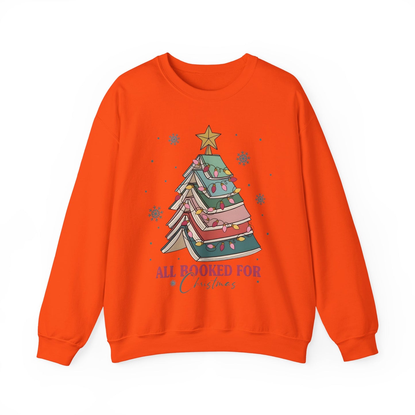🎄📚 All Booked for Christmas Sweatshirt – Cozy Bookworm Holiday Vibes