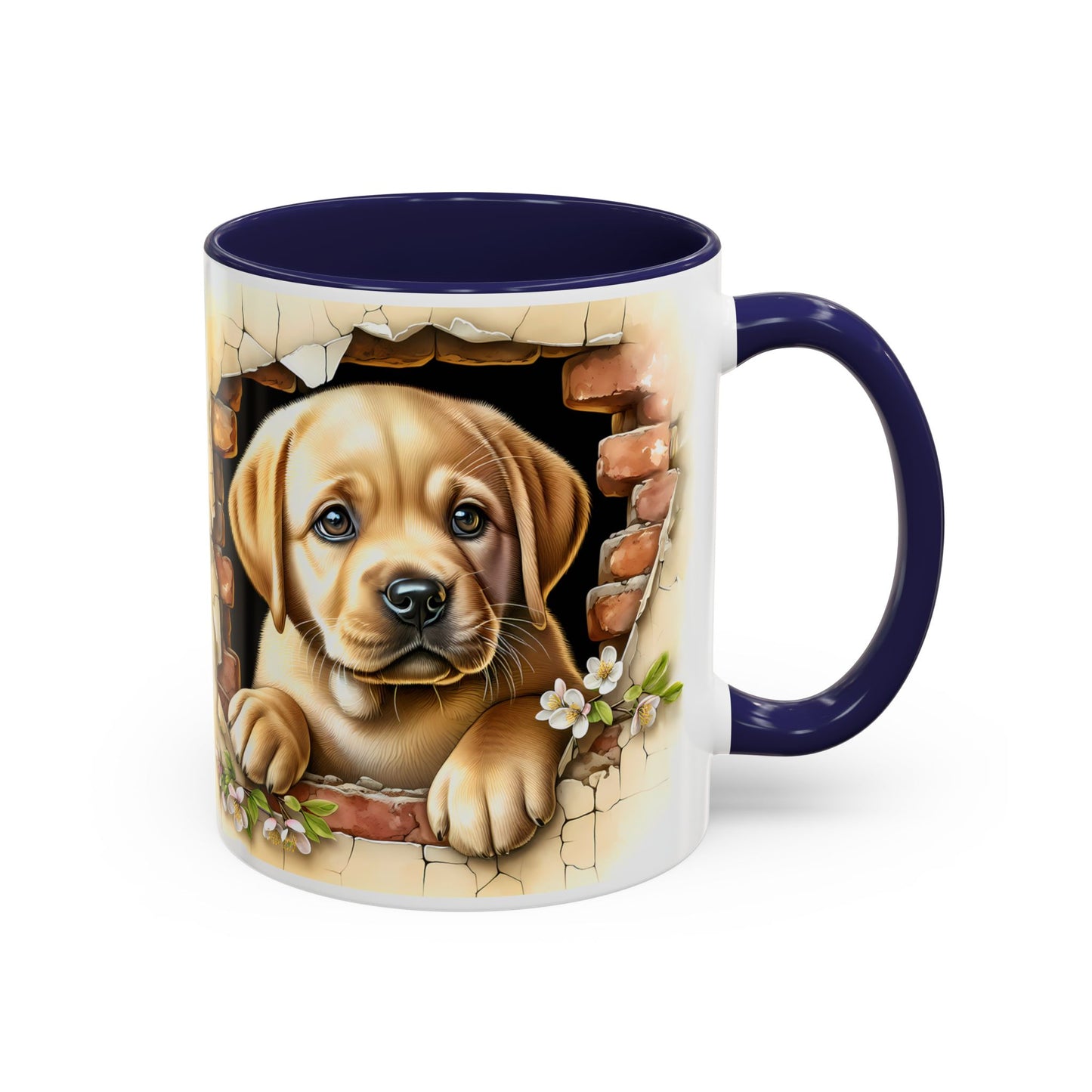 🐶☕ Labrador Puppy Peek Accent Mug – Sweet Yellow Lab Lover Gift ✨💛