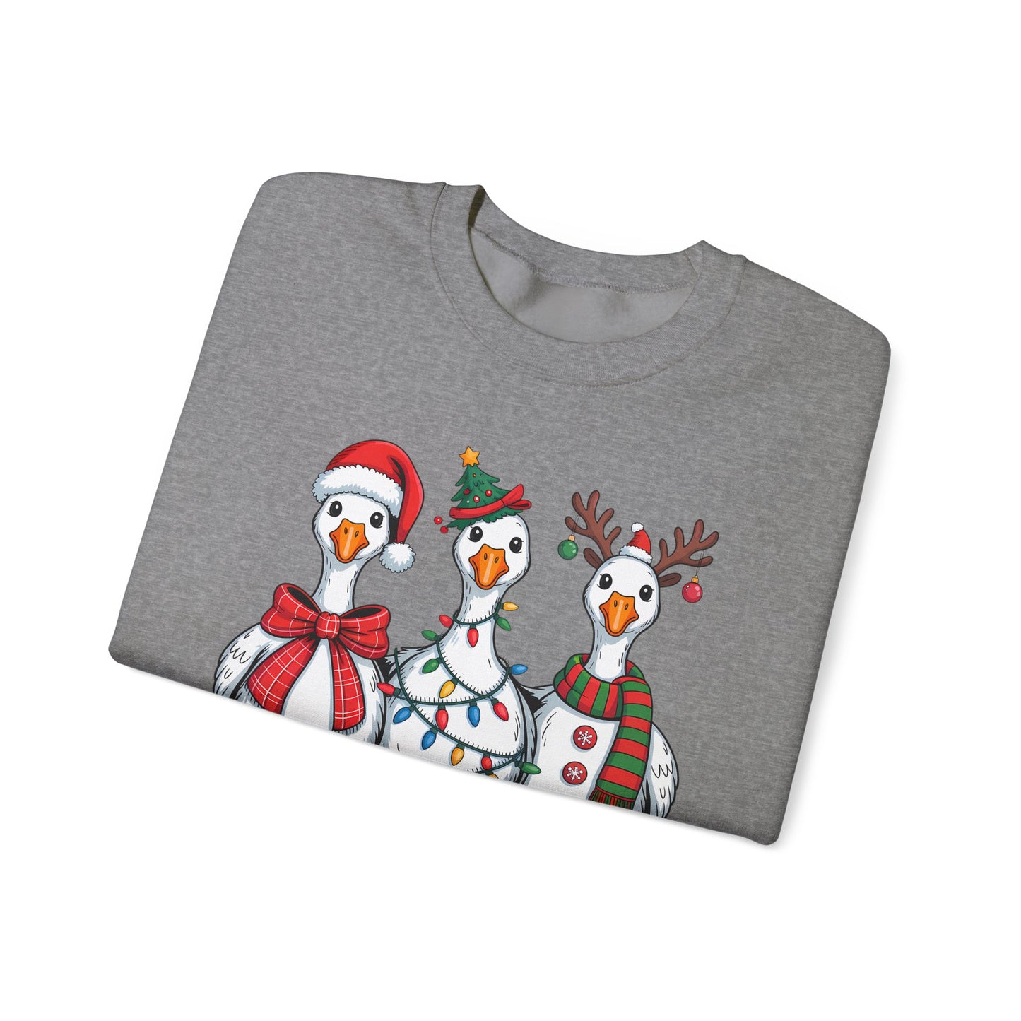 🪿🎄 Festive Goose Trio Sweatshirt – Whimsical Holiday Cheer in Cozy Style