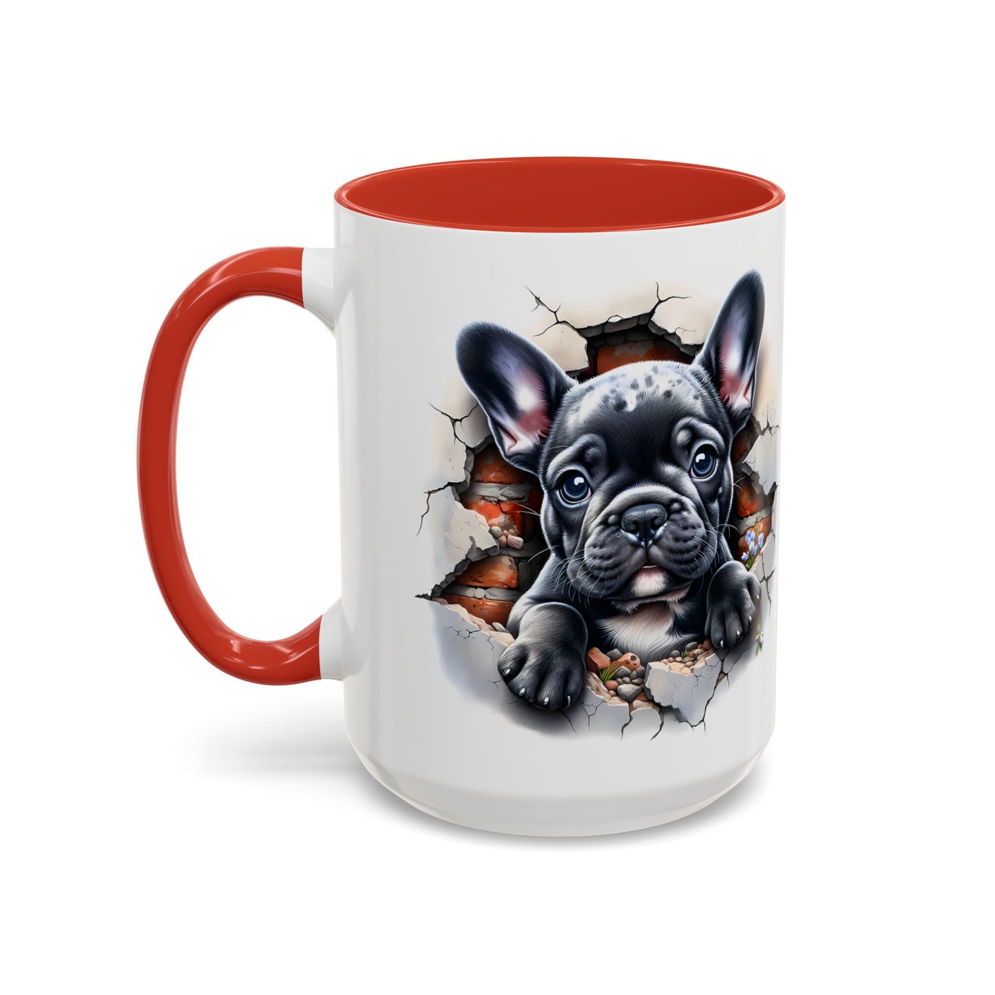 🐾🖤 Black French Bulldog Puppy Accent Mug – Cute Peek-Through Cup for Dog Lovers ☕✨