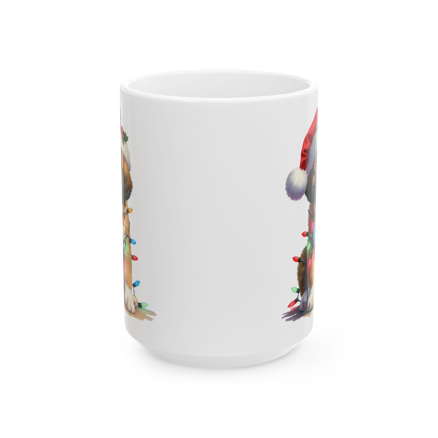🎄 Saint Bernard Christmas Lights Mug – Festive Cheer with a Fluffy Twist 🐶