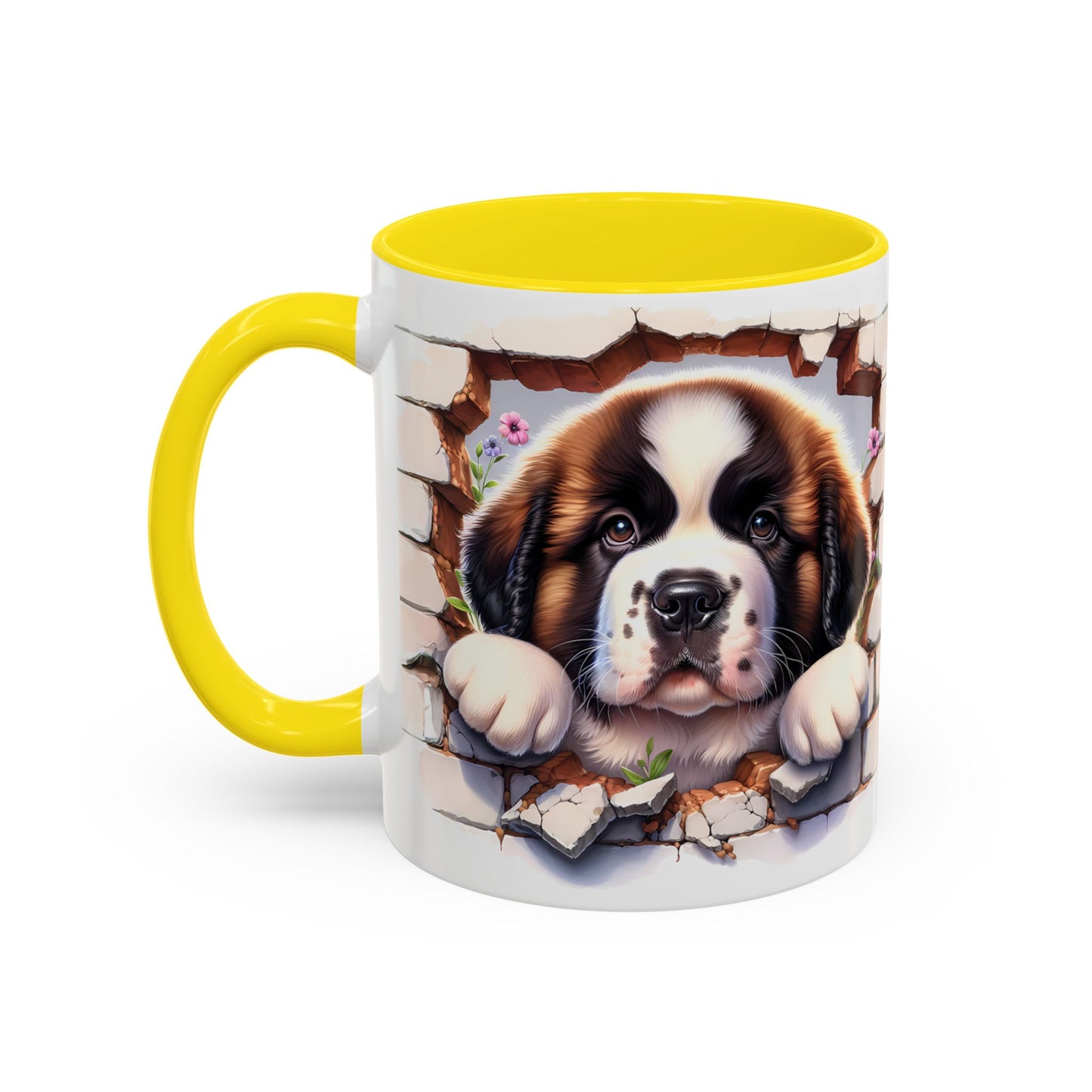 🐾☕ St. Bernard Puppy Peek Accent Mug – Gentle Giant Pup Lover Gift ✨❤️