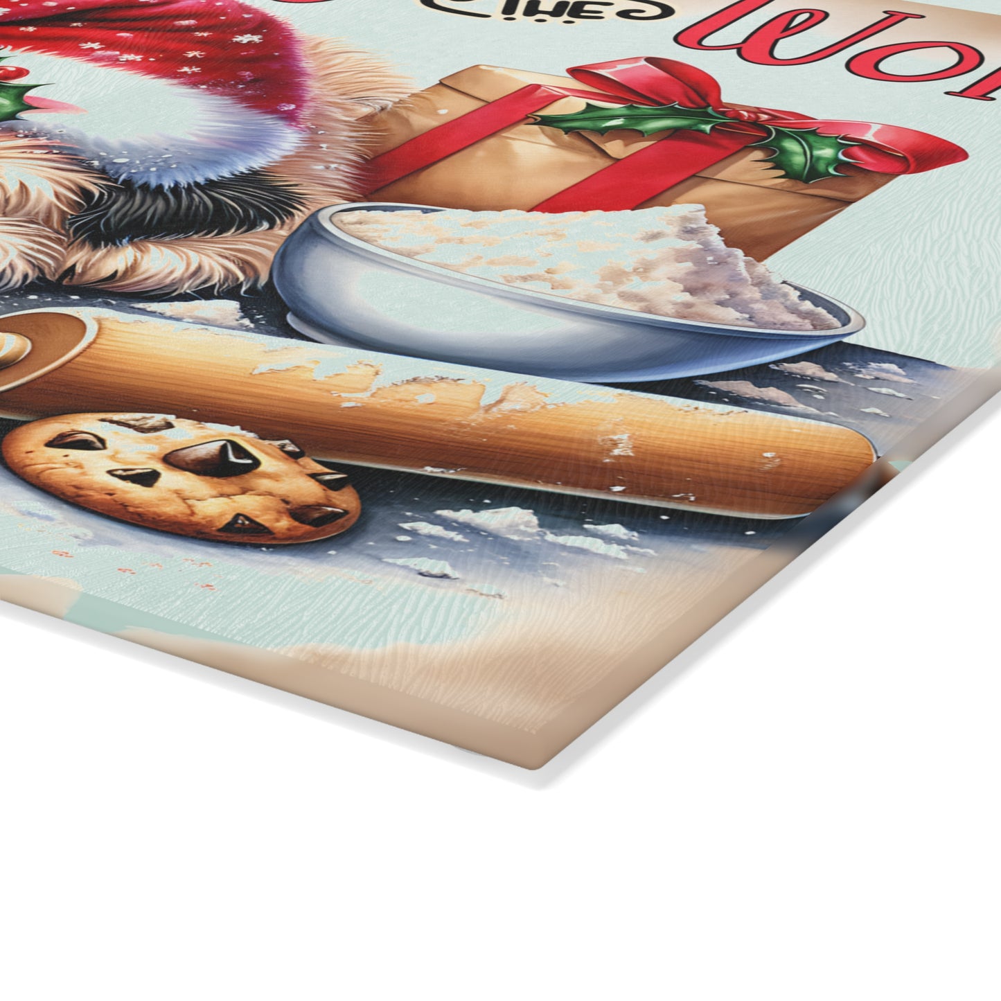 🎄 Baking Joy to the World Puppy Cutting Board – Sweet Holiday Kitchen Cheer 🎅🐾