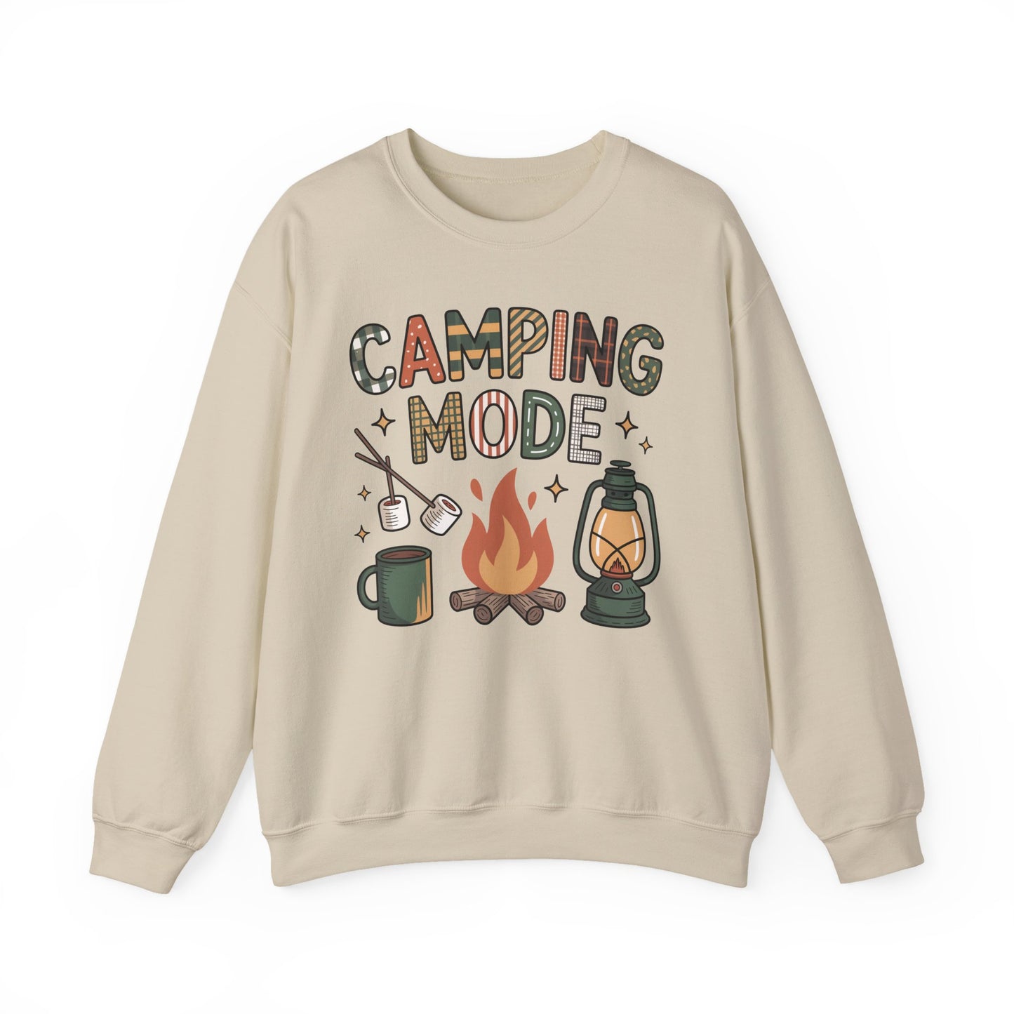 🍂🔥 Camping Mode Sweatshirt – S’mores, Campfires & Cozy Vibes 🏕️☕
