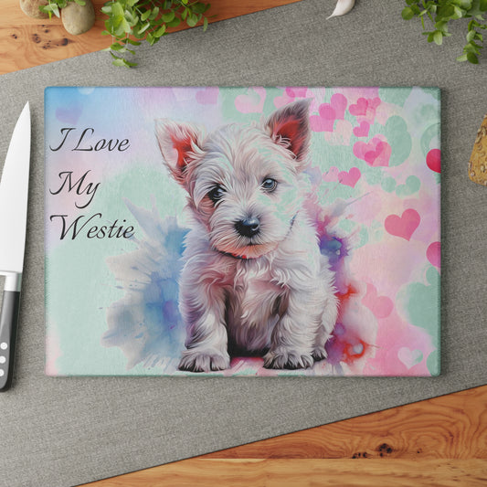 Tabla de cortar para West Highland Terrier, tabla de cortar para Westie, regalo para West Highland Terrier, regalo para Westie, me encantan los Westies, regalos para amantes de los perros