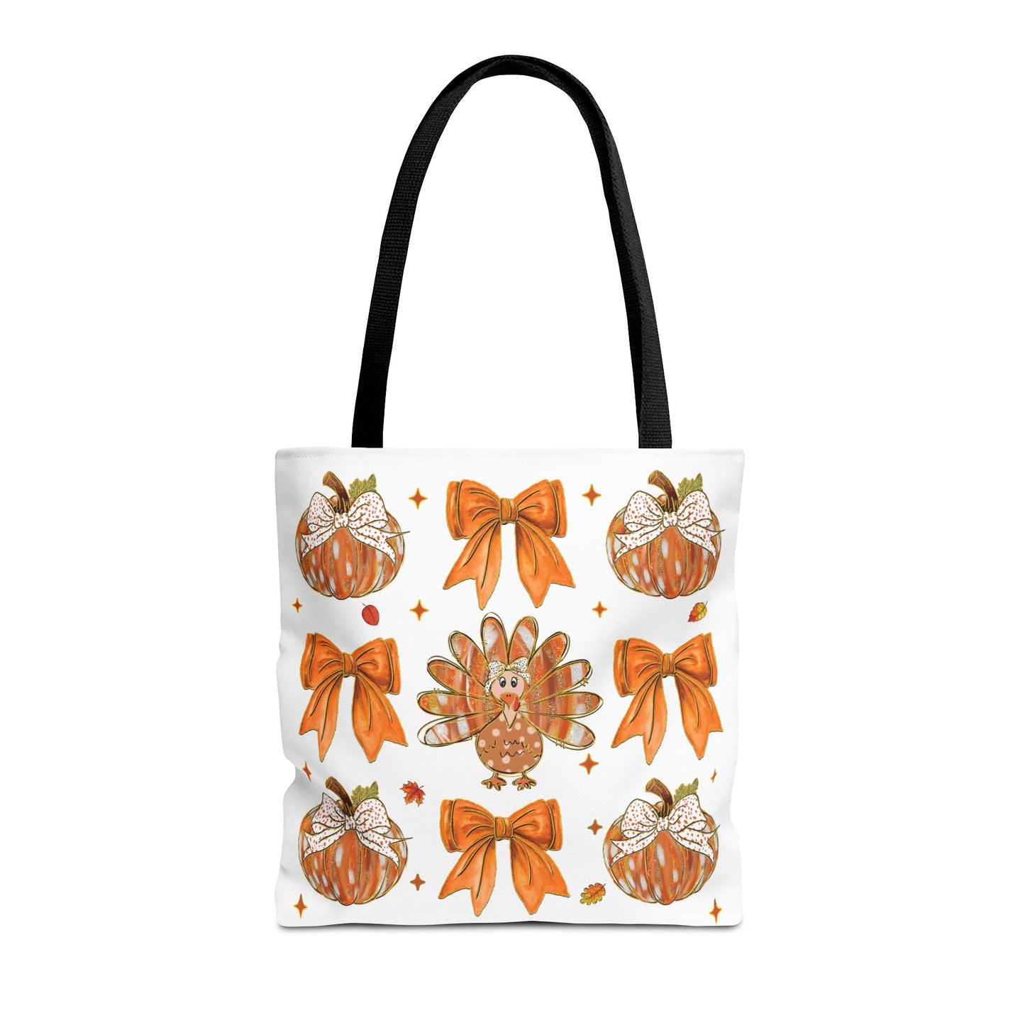 🎀 Girly Bows & Turkey Tote Bag – Cute & Cozy Thanksgiving Style 🦃🧡