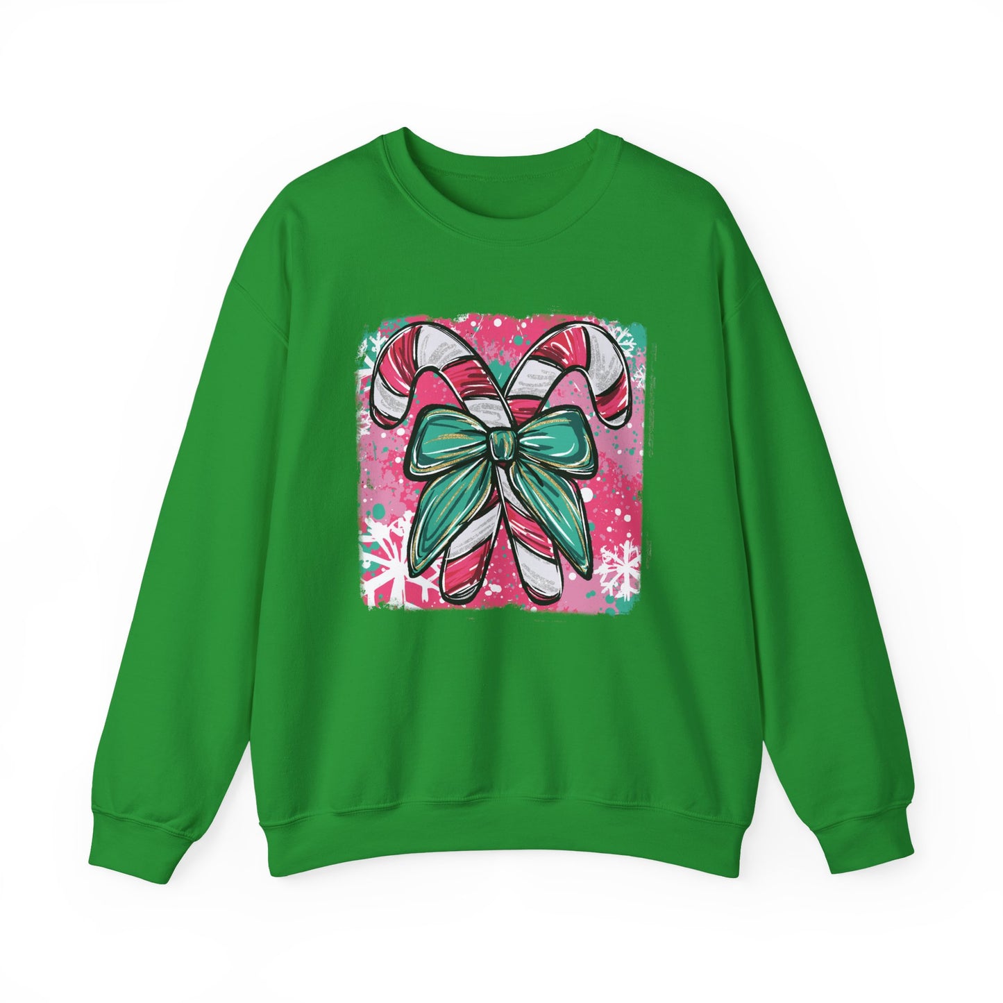 🍭✨ Candy Cane Bow Sweatshirt – Sweet Holiday Style 💖🎀