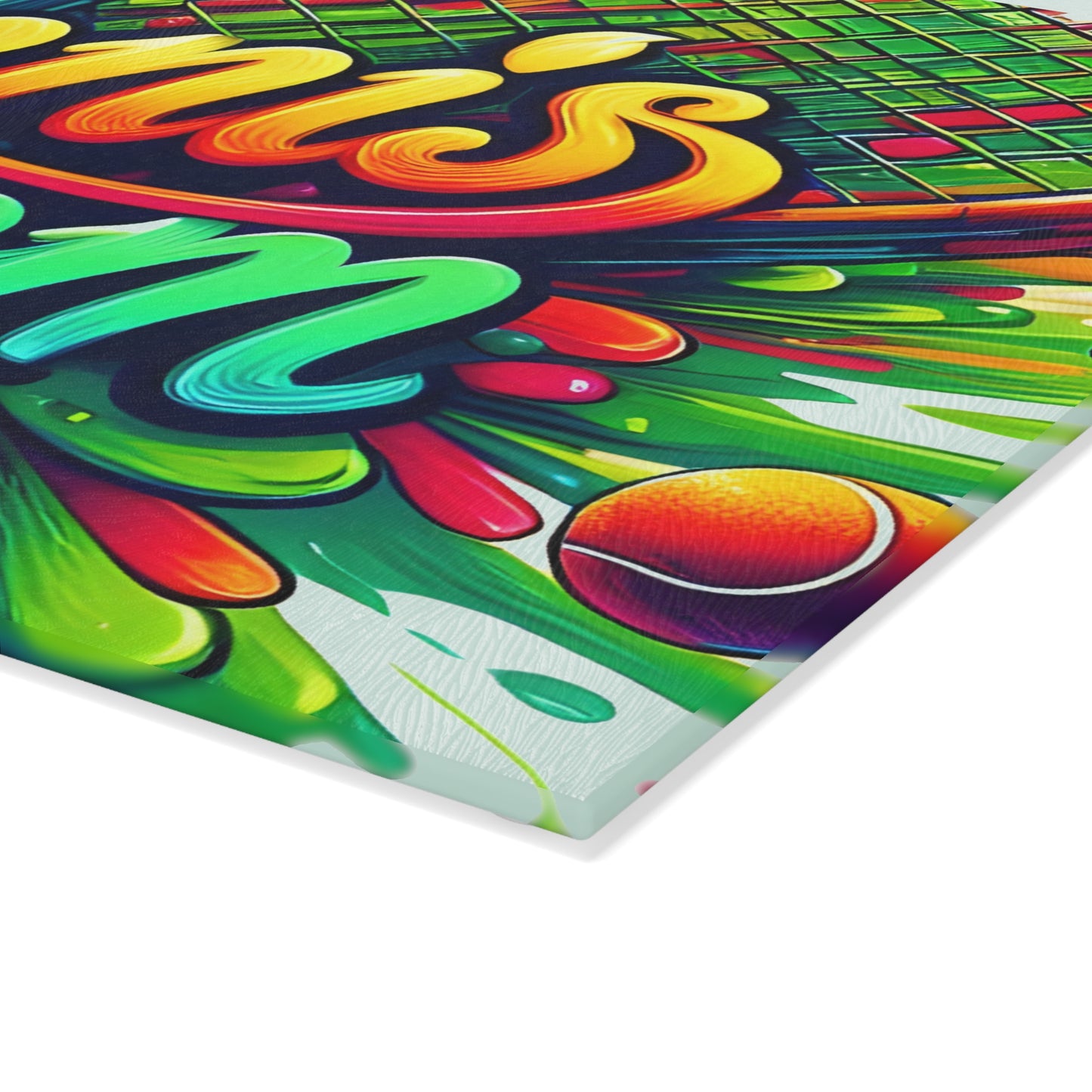 🎾 Tennis Mom Cutting Board – Colorful Splash for Your Kitchen 🎨