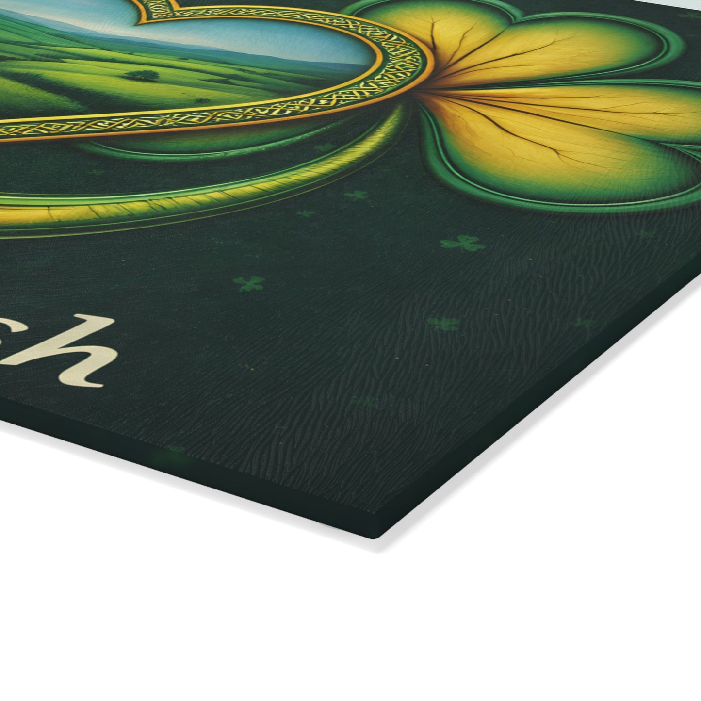 Peace, Love, Irish Glass Cutting Board – Celtic Shamrock St. Patrick’s Day Kitchen Art