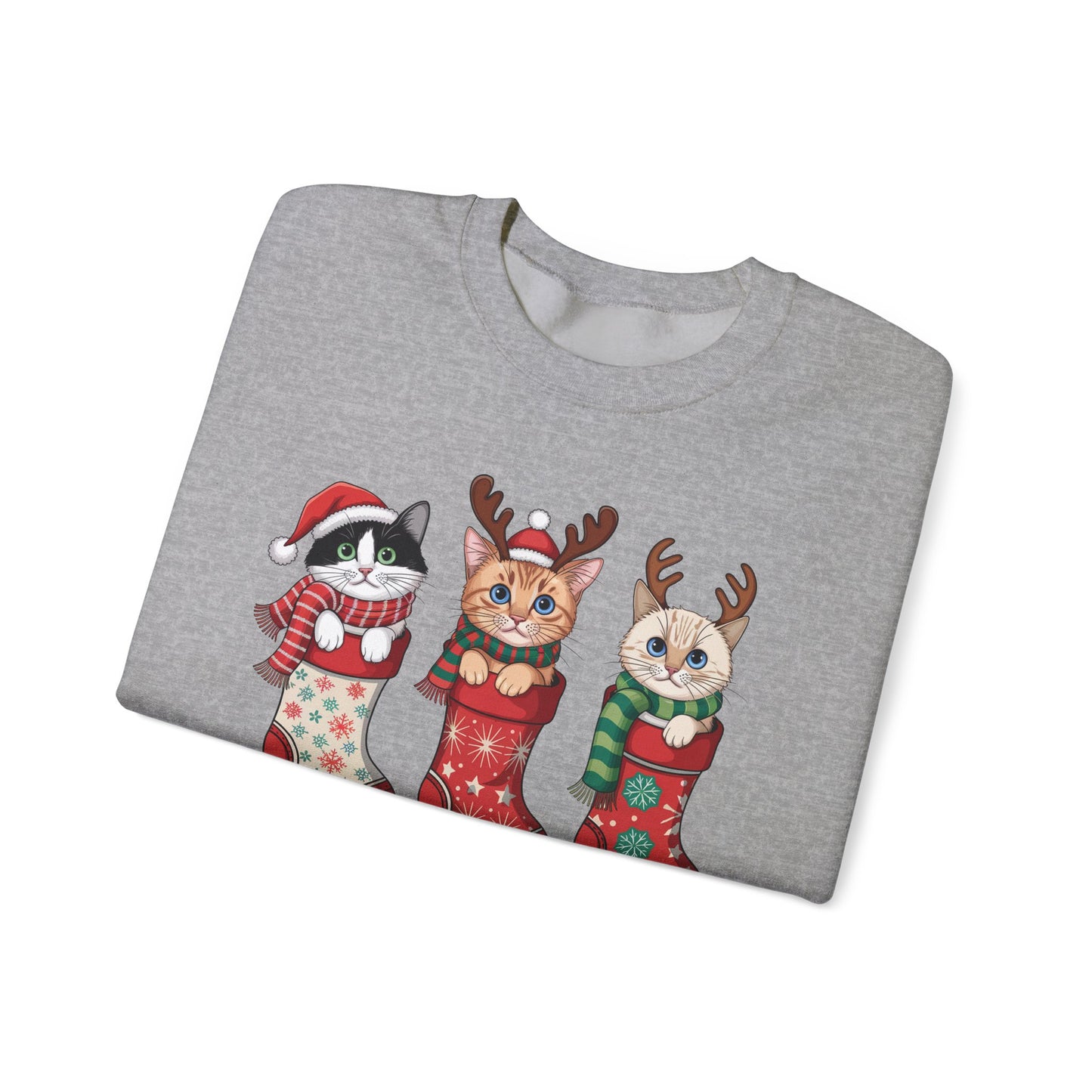 🐱🎄 Kitties in Stockings Sweatshirt – Cozy & Adorable Holiday Cats 🧦✨