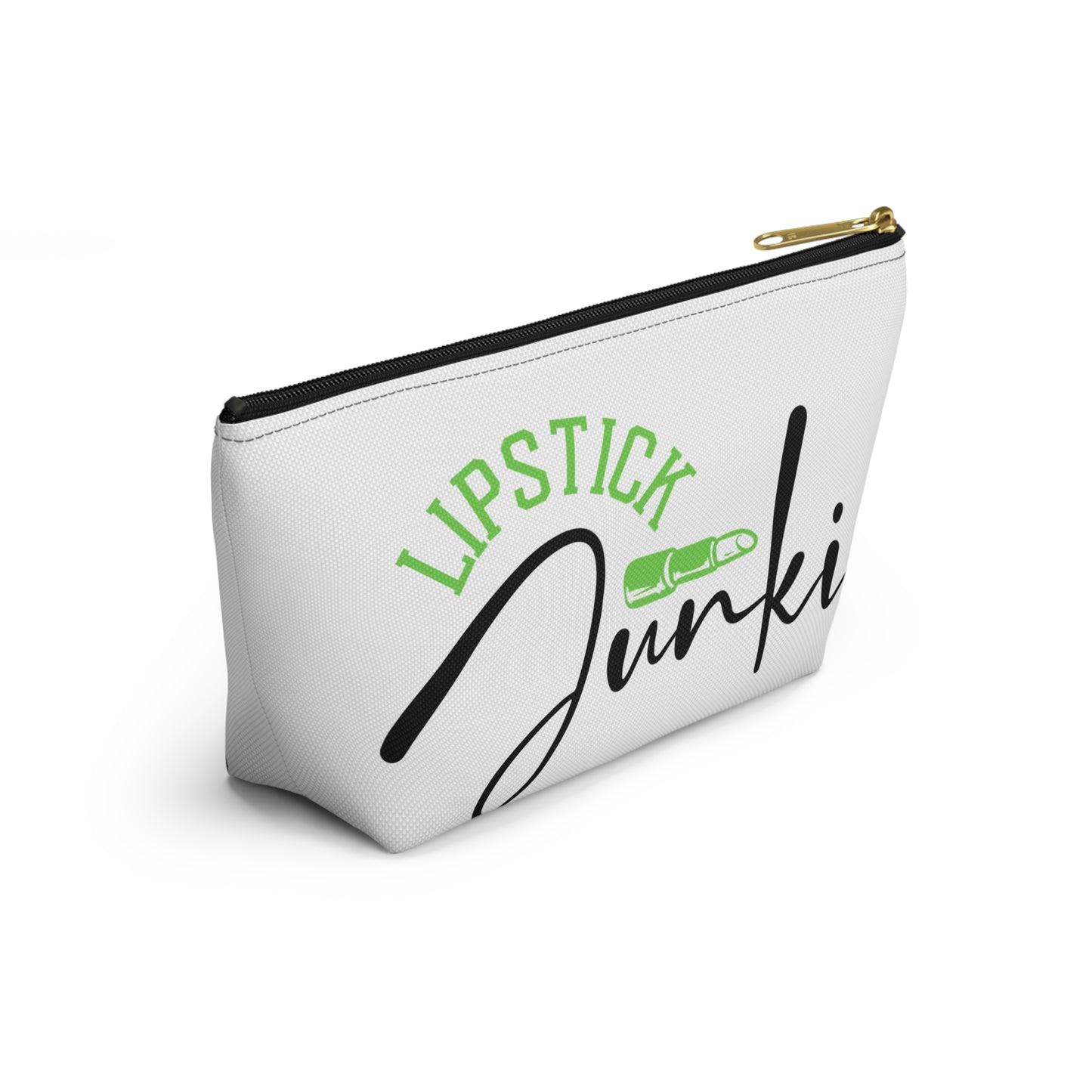 Accessory Pouch – "Lipstick Junkie" Green Makeup Bag