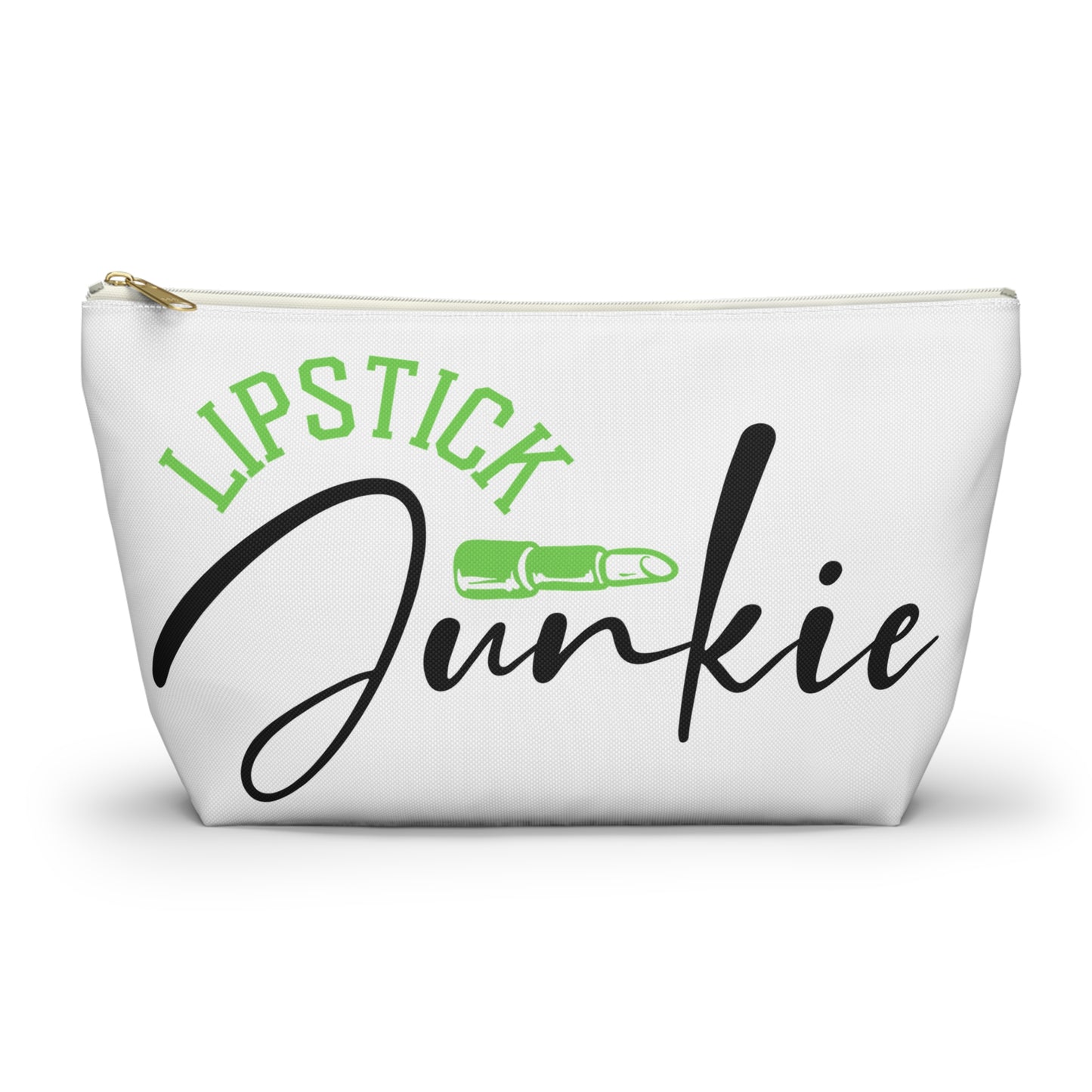 Accessory Pouch – "Lipstick Junkie" Green Makeup Bag