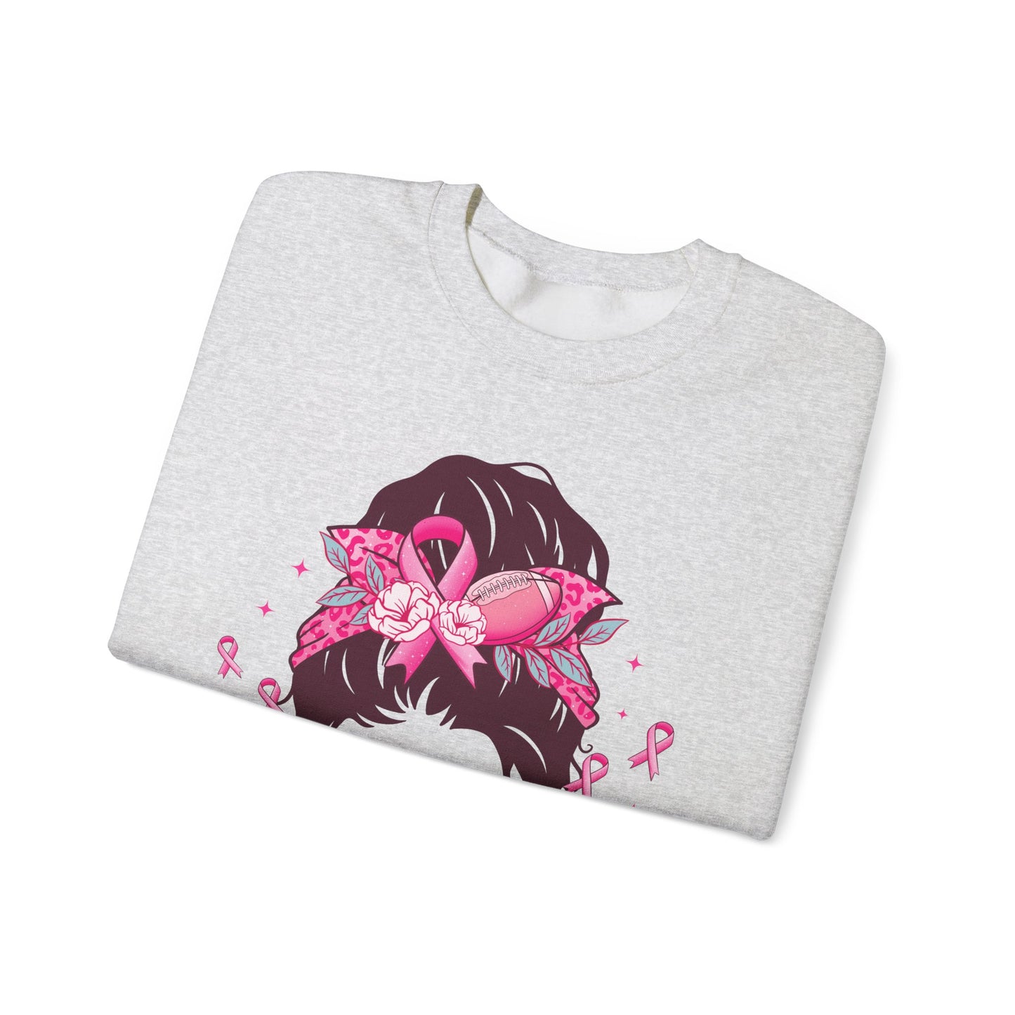 💪🎀 Stronger Than Cancer Sweatshirt – Bold Leopard Print Breast Cancer Awareness Crewneck