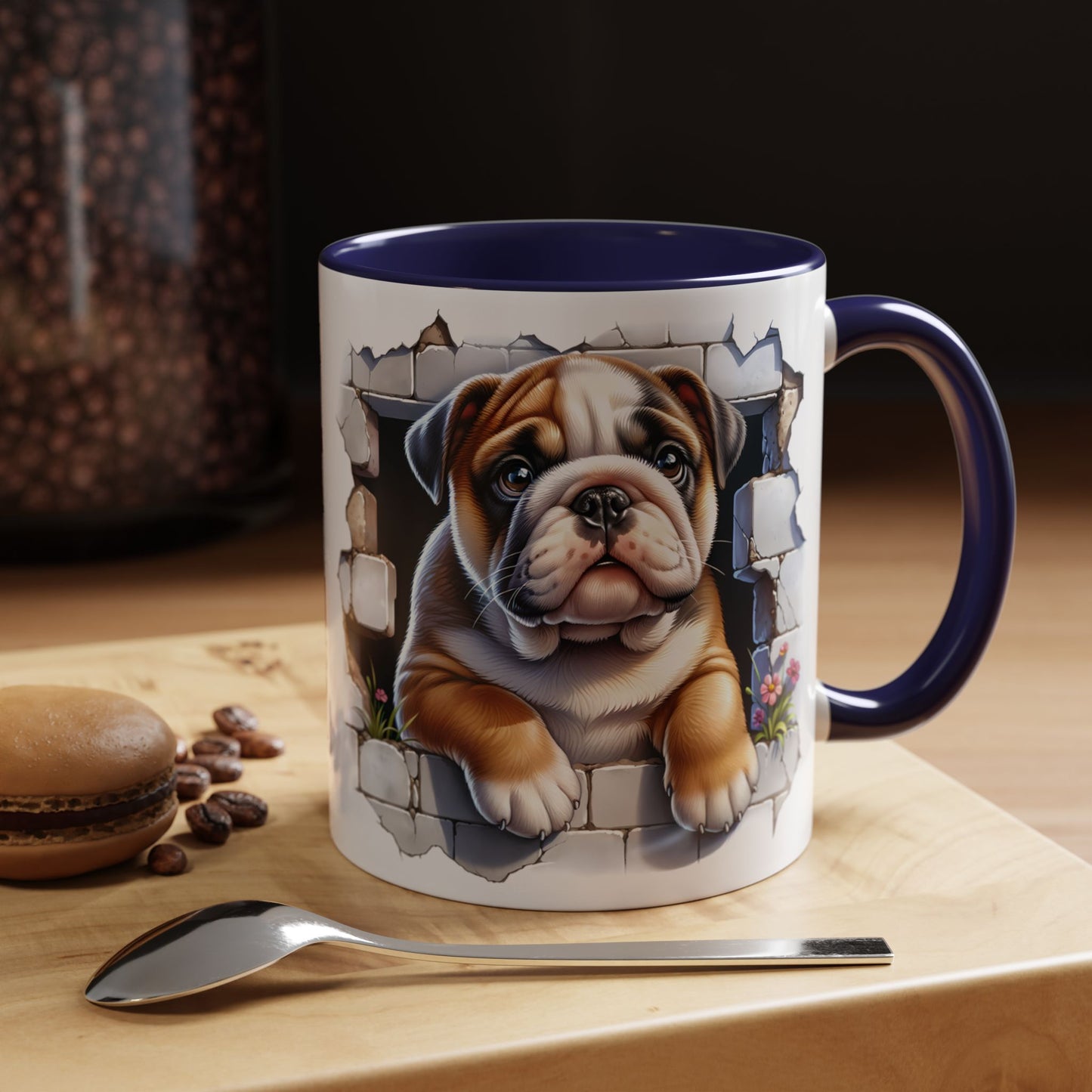 🐶☕ English Bulldog Puppy Accent Mug – Adorable Breakthrough Pup Design ✨rs (11/15oz)