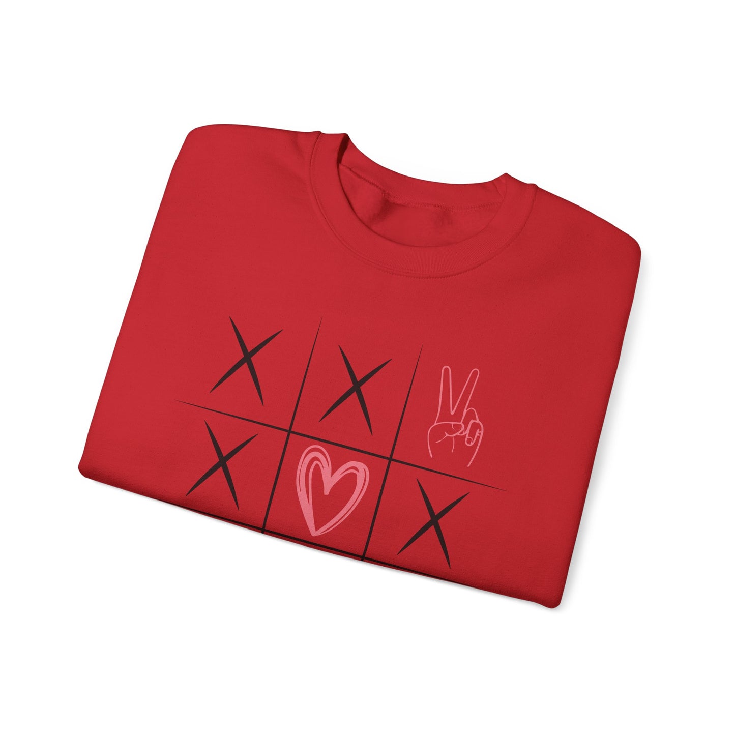 🌍🎗️ World Cancer Day Sweatshirt – Awareness Tic-Tac-Toe Heart & Ribbon