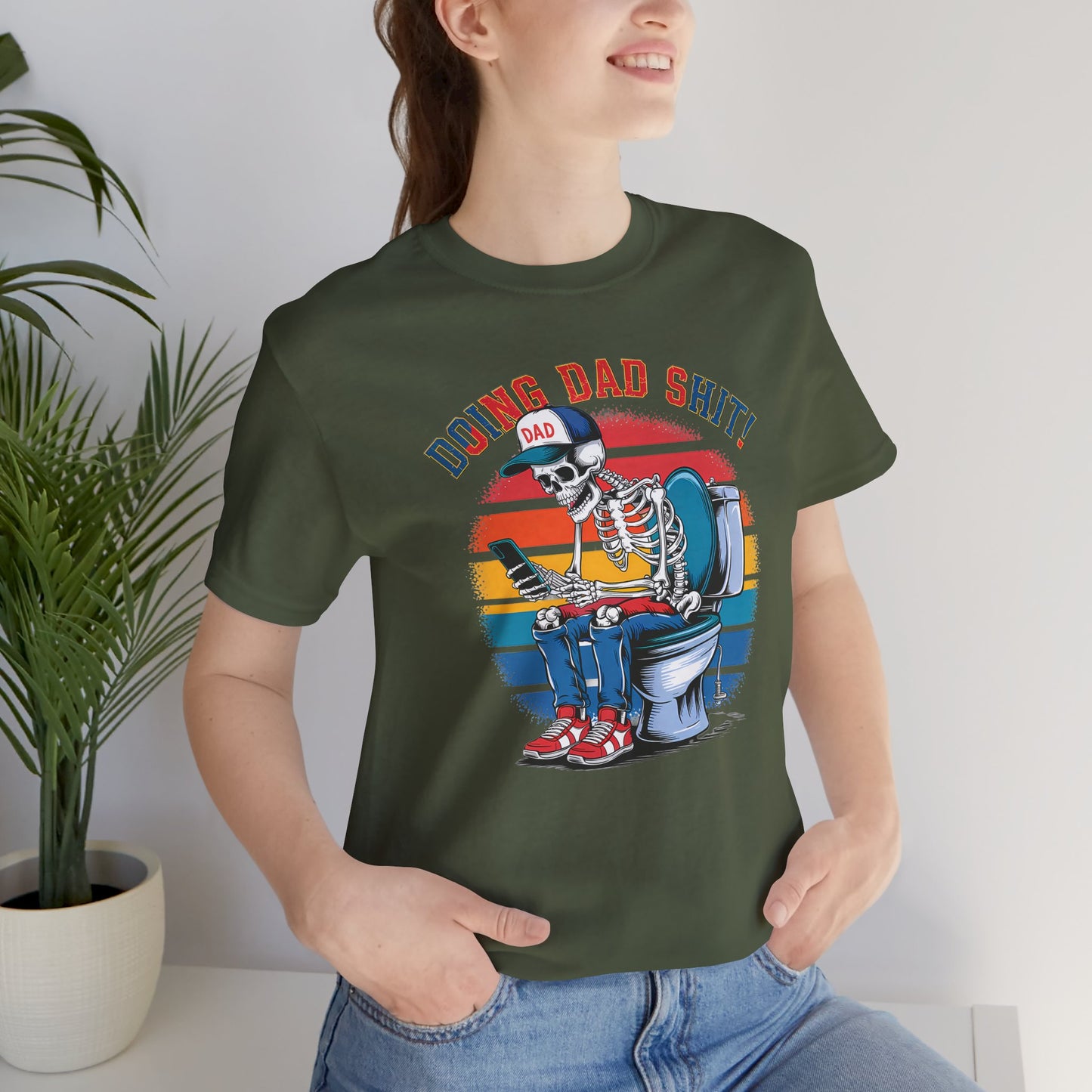 🧻 HACIENDO CABRAS DE PAPÁ | Camiseta gráfica divertida con esqueleto en el inodoro