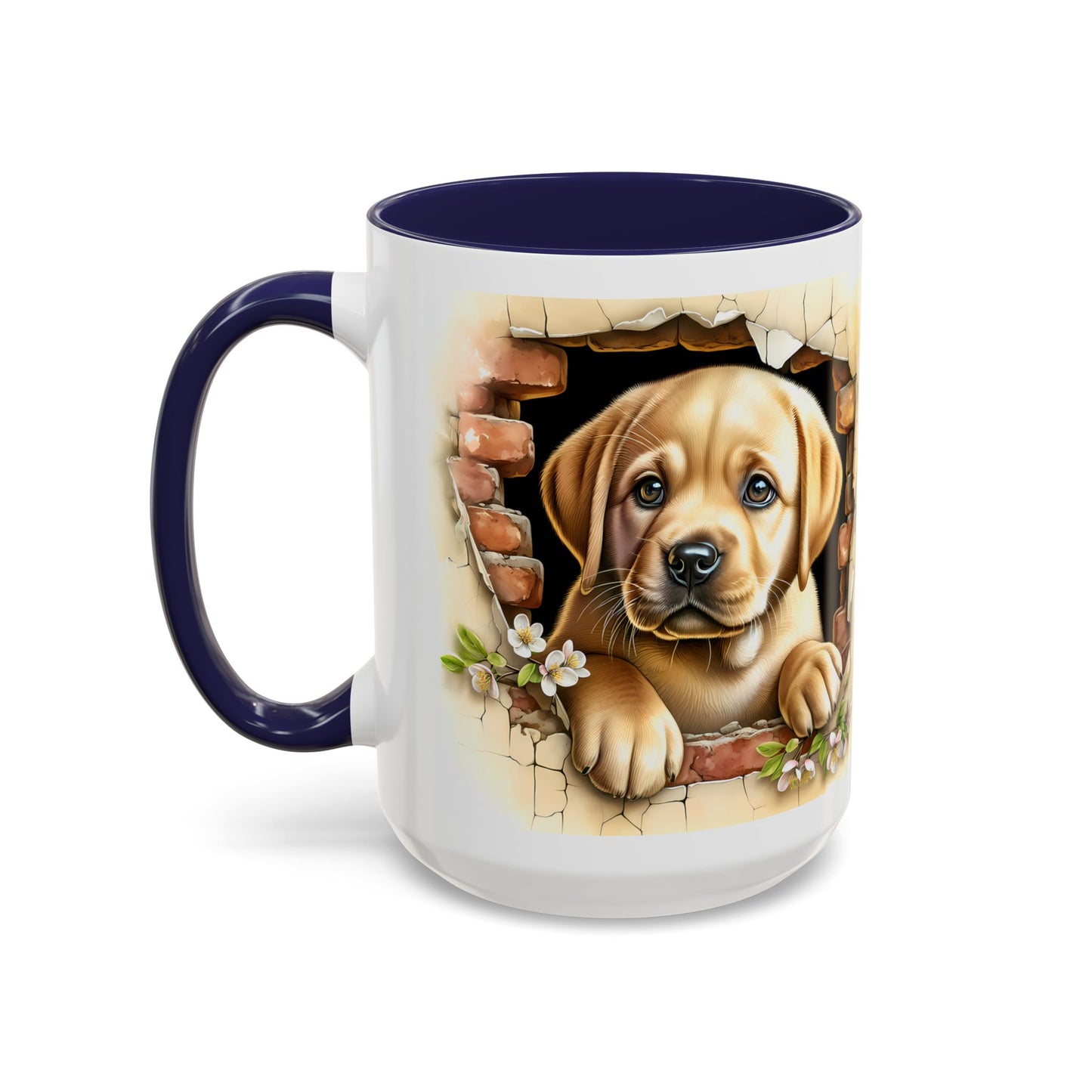 🐶☕ Labrador Puppy Peek Accent Mug – Sweet Yellow Lab Lover Gift ✨💛