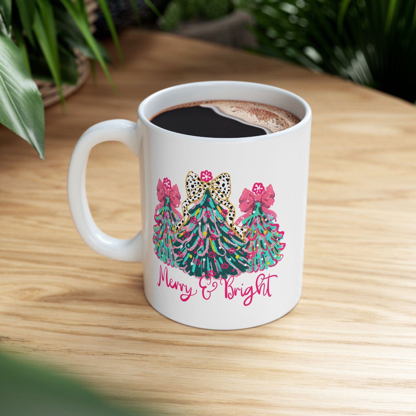 🎄 Merry & Bright Christmas Tree Mug – Glam Holiday Cheer in Every Sip ✨