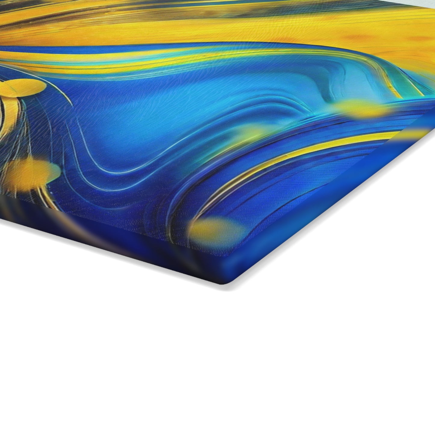 💙💛 Blue & Gold Abstract Cutting Board – Modern Elegance for Your Kitchen ✨