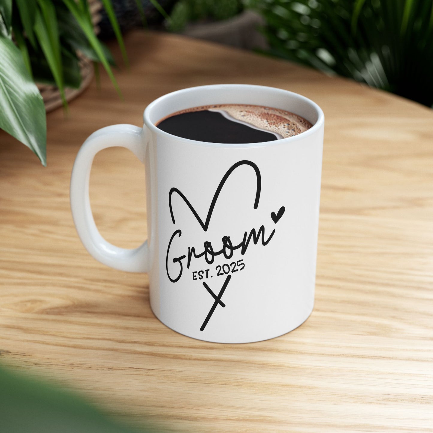 Taza de café para novios (EST. 2025): regalo personalizado para el futuro esposo