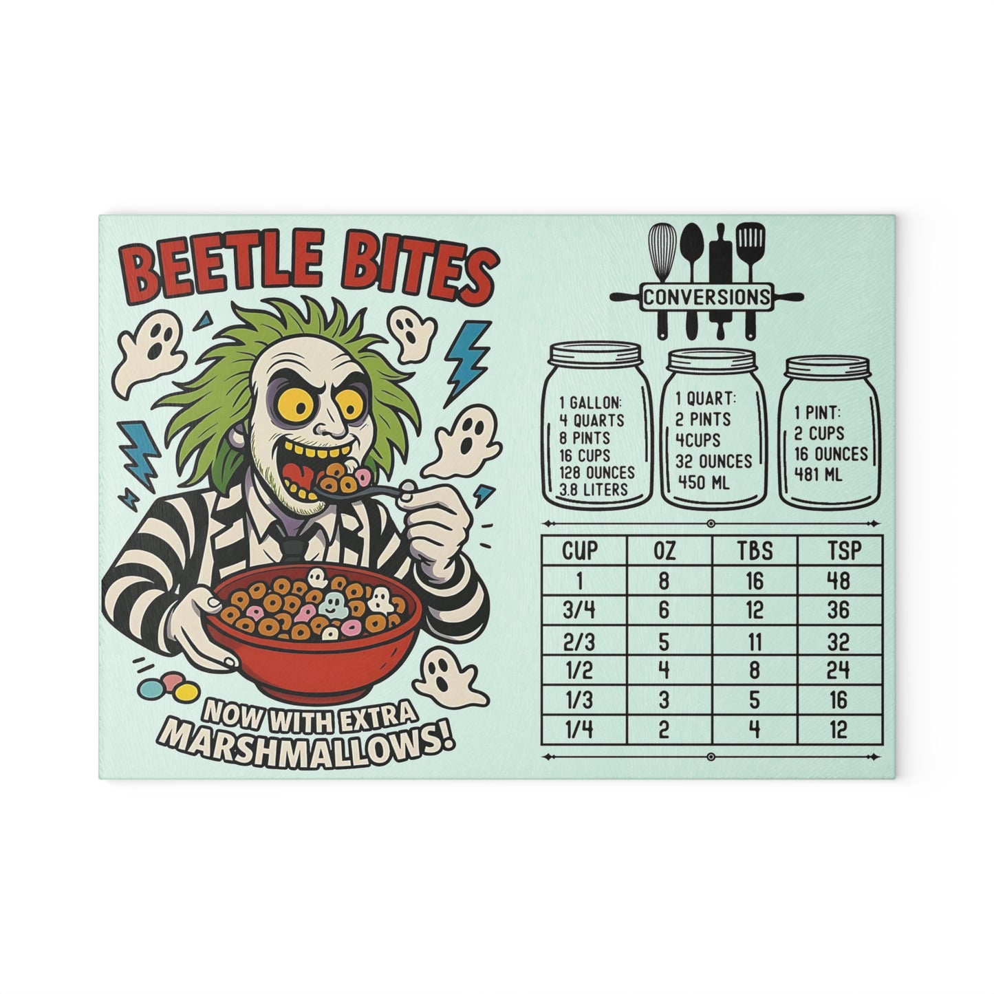 👻 Beetle Bites Cutting Board – Spooky Cereal Fun with Extra Marshmallows! 🥣
