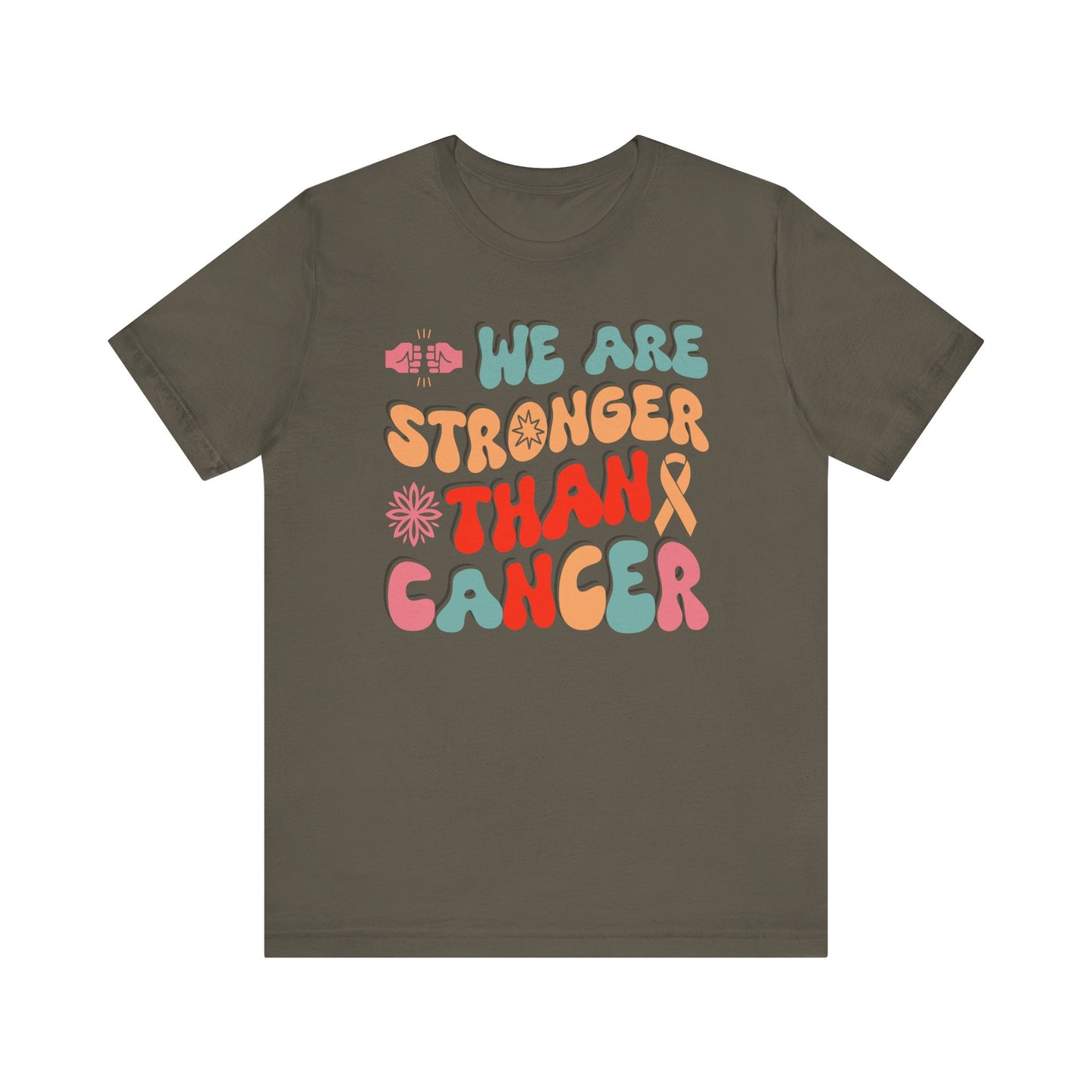 💪 We Are Stronger Than Cancer T-Shirt – Bold Awareness & Support Graphic Tee 🎗️
