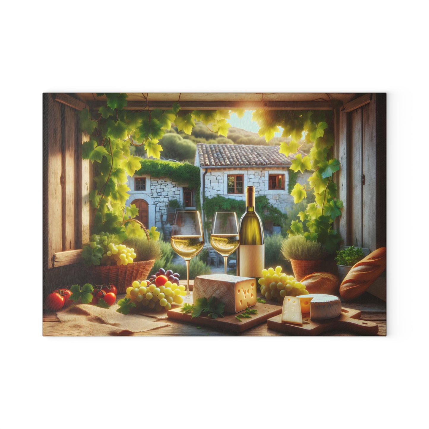 Tabla de cortar con ventana para vinos y quesos toscanos: un sabor de Italia para tu cocina