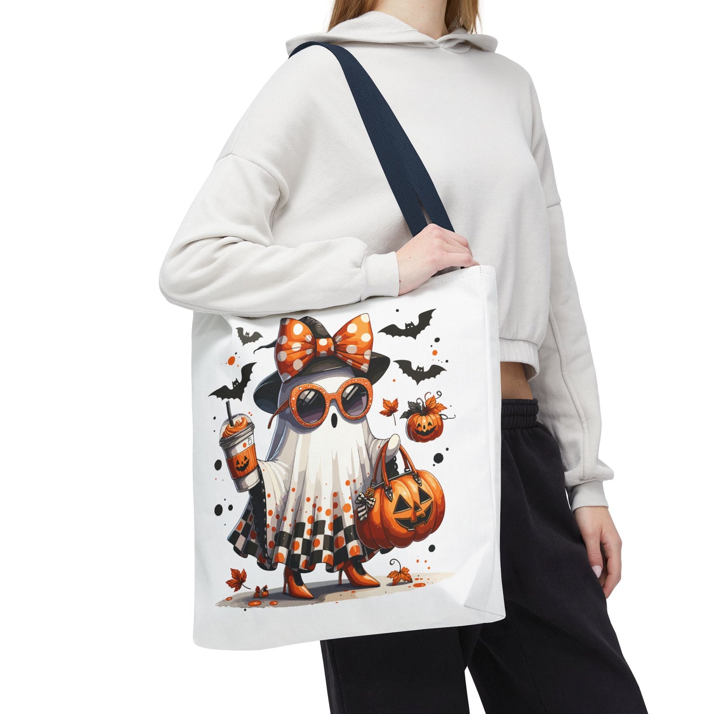 🧡 Chic Ghost Halloween Tote Bag – Sassy, Stylish & Spook-tacular 👻🎃