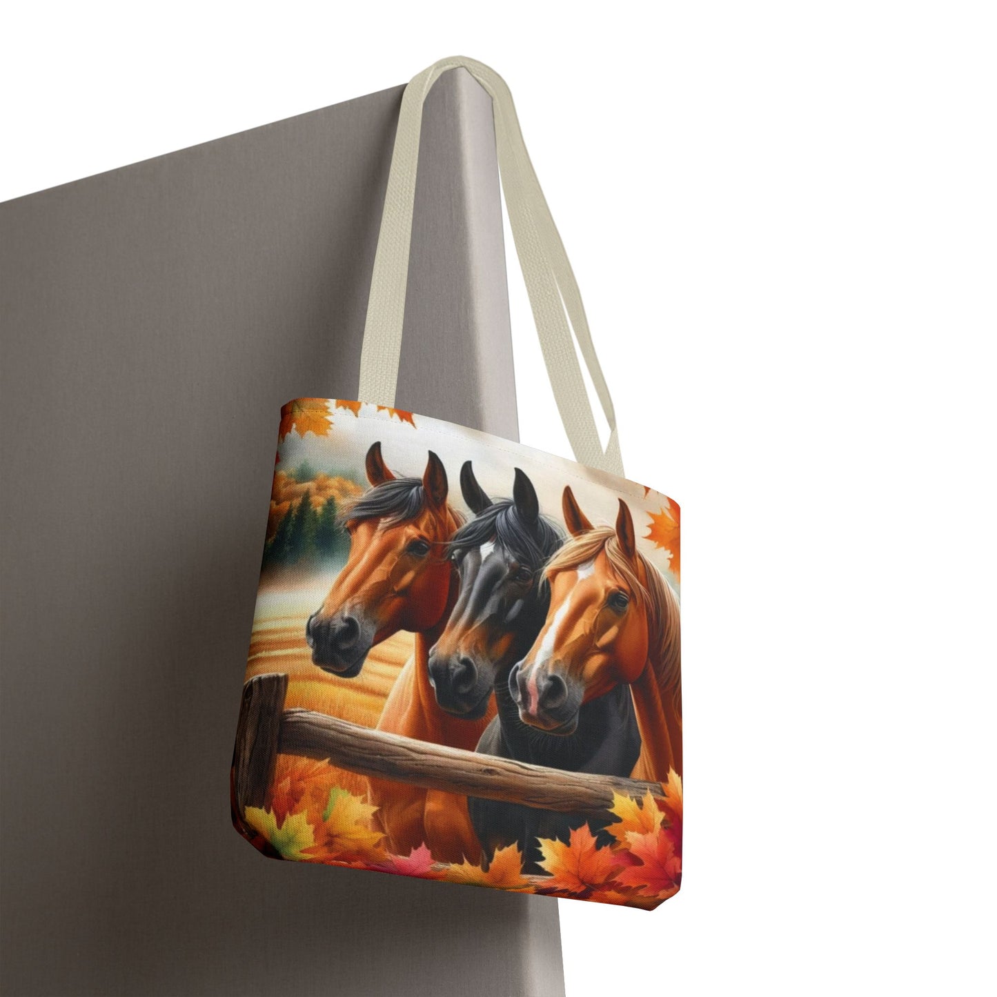 🐴 Autumn Horse Trio Tote Bag – Rustic, Stylish & Practical 🍂
