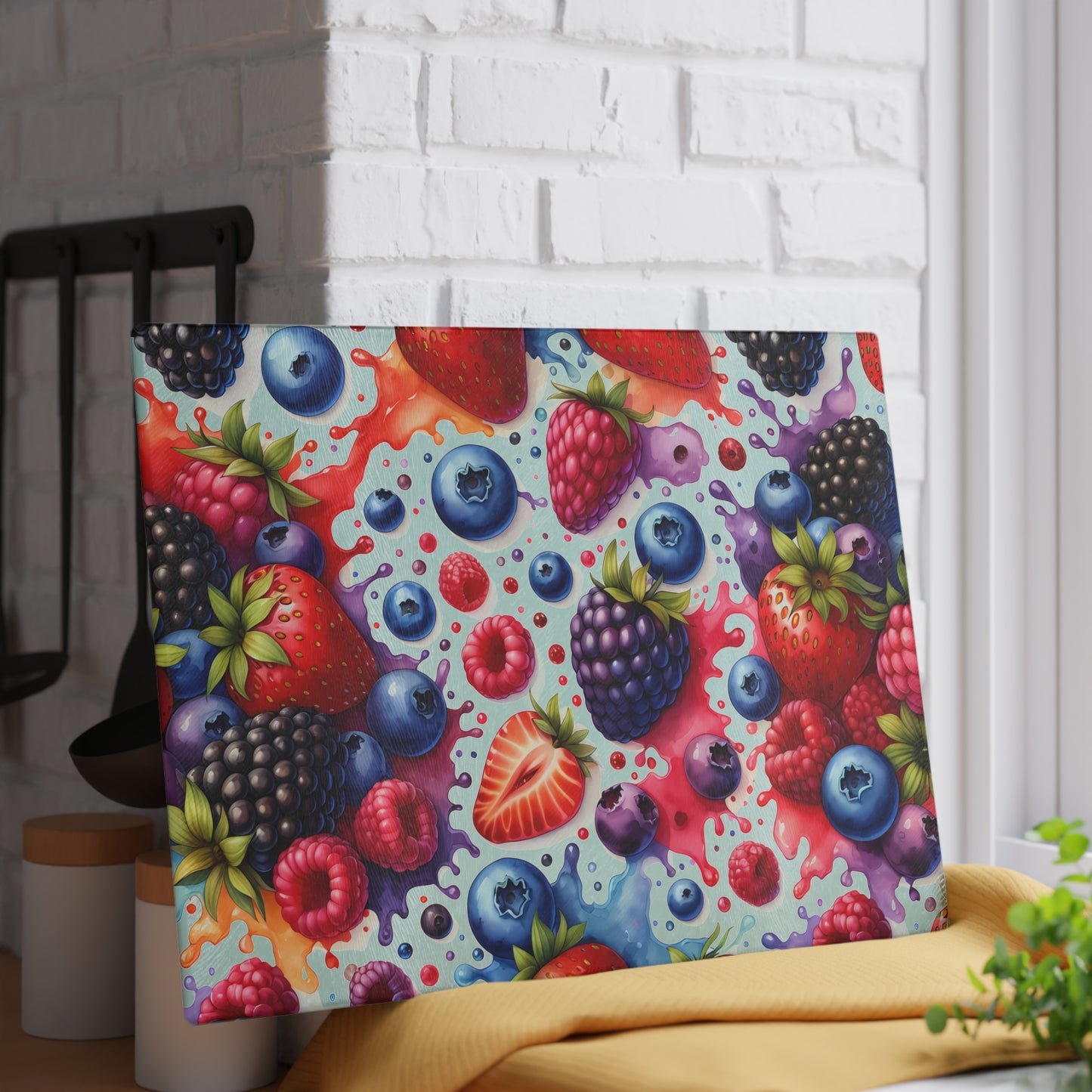 🍓🍇 Mixed Berry Splash Cutting Board – A Berry Beautiful Kitchen Essential!