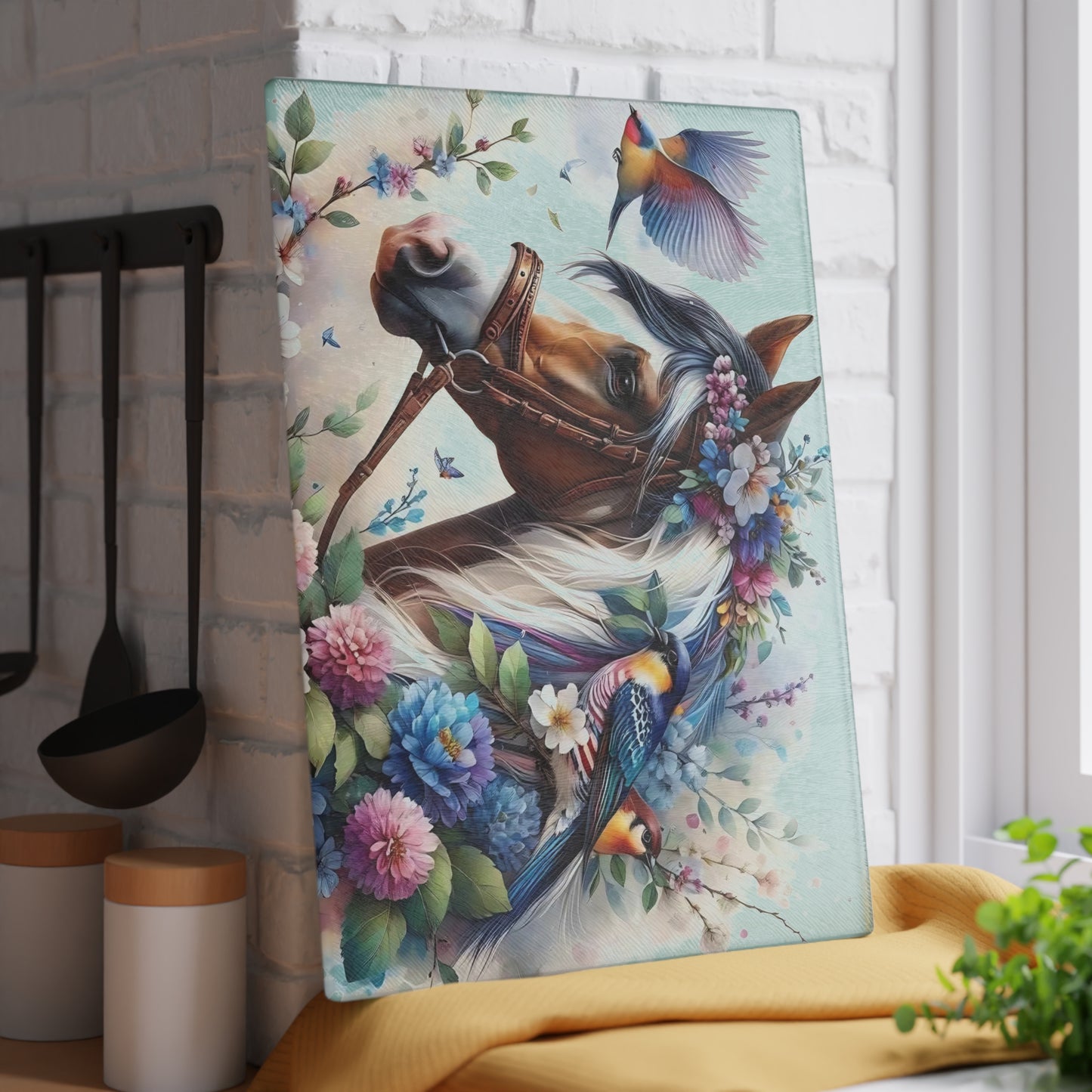 Tabla de cortar de caballo Tabla de cortar de vidrio templado Tabla de charcutería Tabla de cortar Regalo de inauguración de la casa Tabla de cortar personalizada