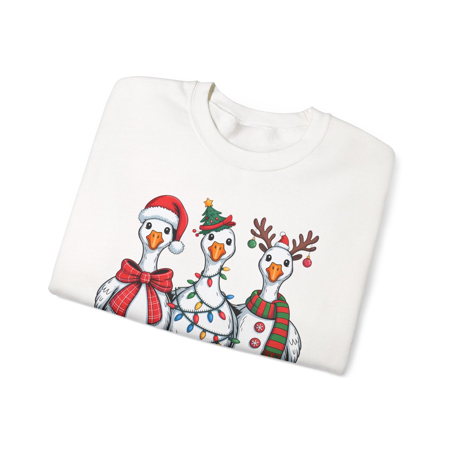 🪿🎄 Festive Goose Trio Sweatshirt – Whimsical Holiday Cheer in Cozy Style
