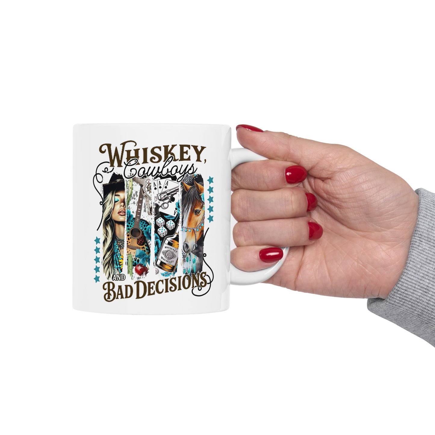 🥃 Whiskey, Cowboys, and Bad Decisions Mug – Perfect for the Wild at Heart! 🤠