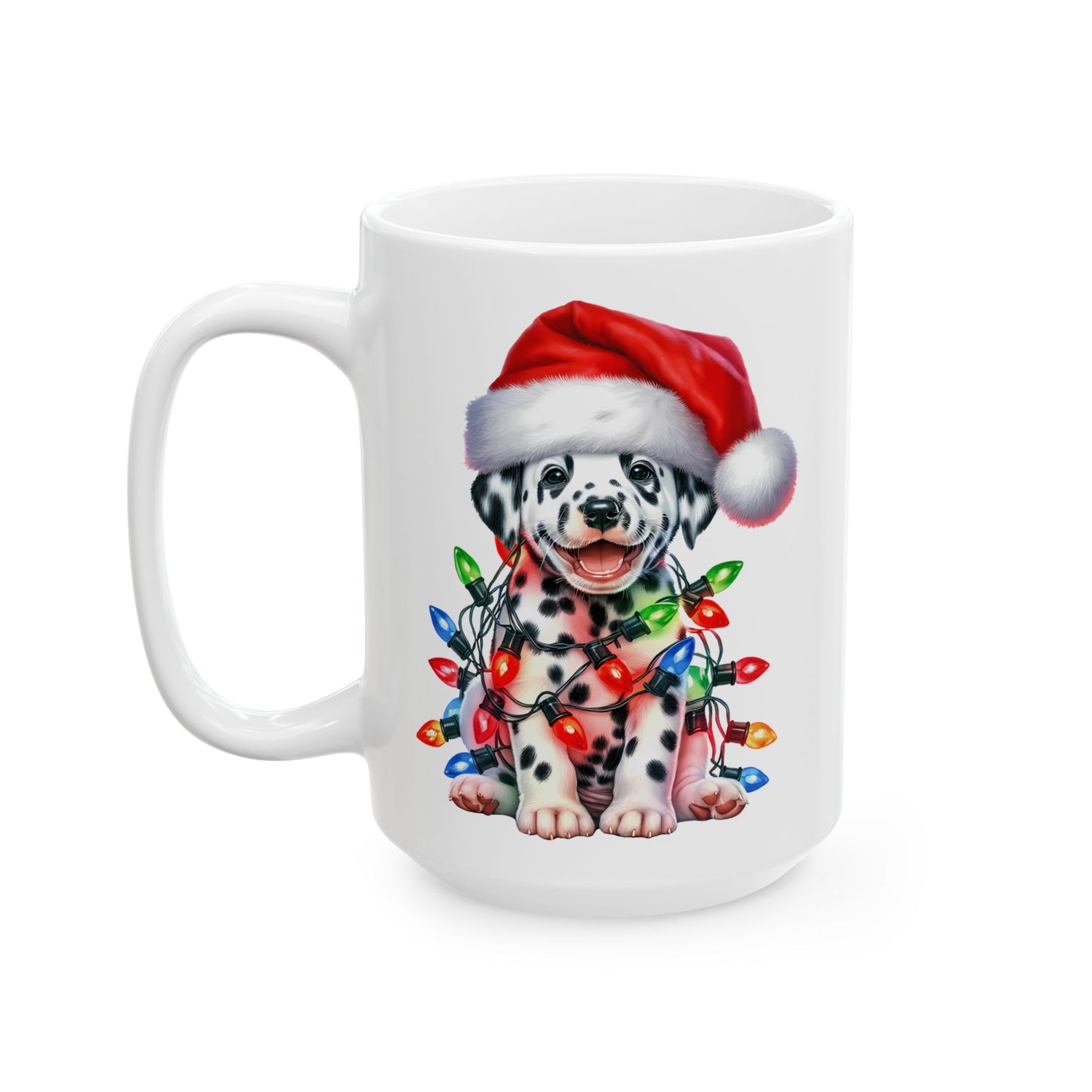 Dalmatian Christmas Lights Mug – Personalized Holiday Cheer in Every Sip 🎅🌟