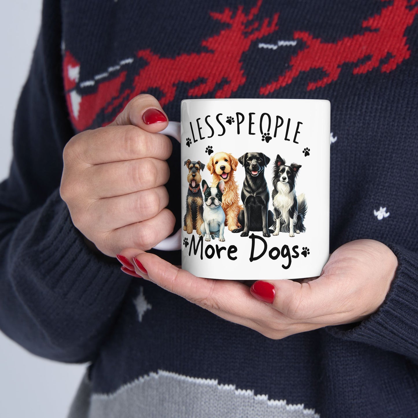 🐾 Less People, More Dogs Mug – The Paw-fect Crew for Dog Lovers ☕